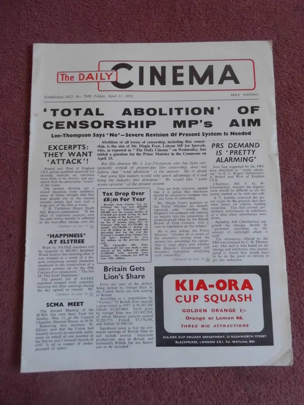 ROBERT MITCHUM, JOANNE WOODWARD in 1958 UK trade mag DAILY CINEMA, изображение 3