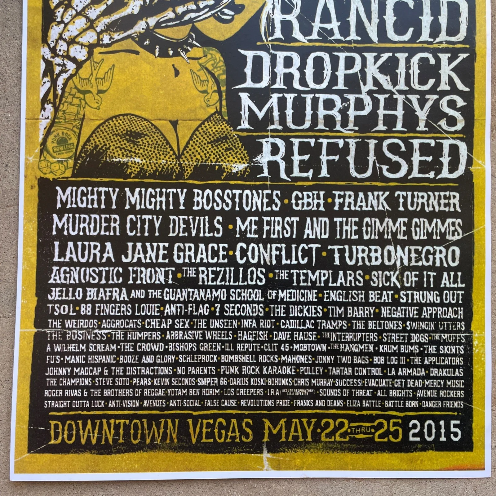 Punk Rock Bowling2015 VegasPosterRancid-Dropkick Murphys -Refused-Jello Biafra, image 3