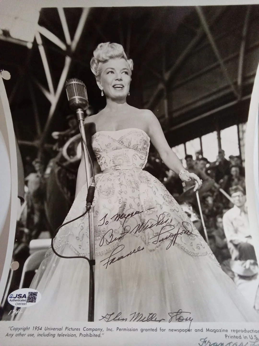 Frances Langford Signed 8x10 Photo Movie Star JSA, image 2
