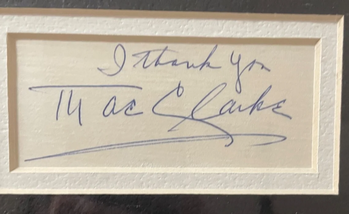 James Cagney — James Cagney, Mae Clark Autograph, Framed, Matted. Public Enemy Grapefruit Scene, image 2