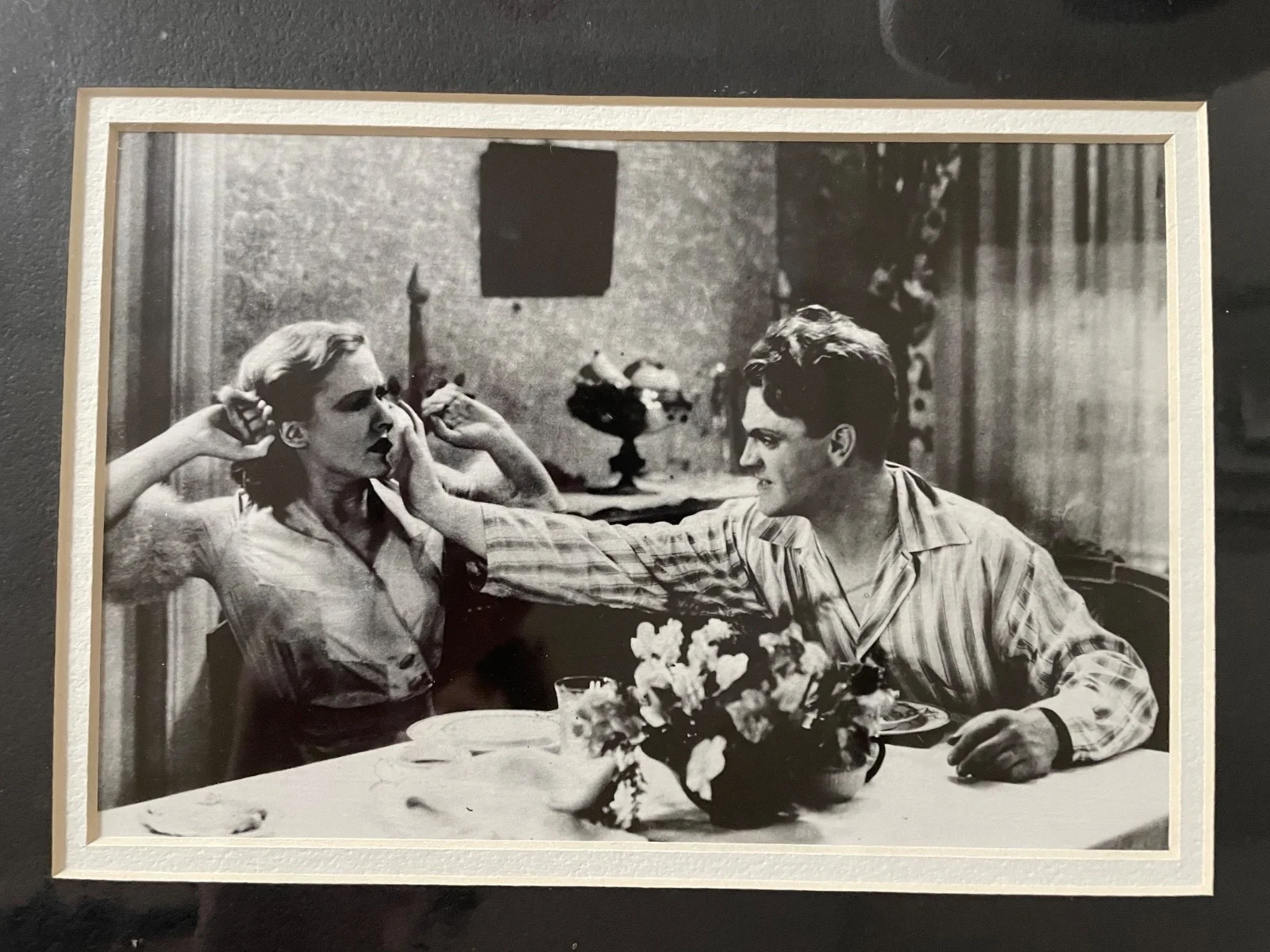 James Cagney — James Cagney, Mae Clark Autograph, Framed, Matted. Public Enemy Grapefruit Scene, image 4