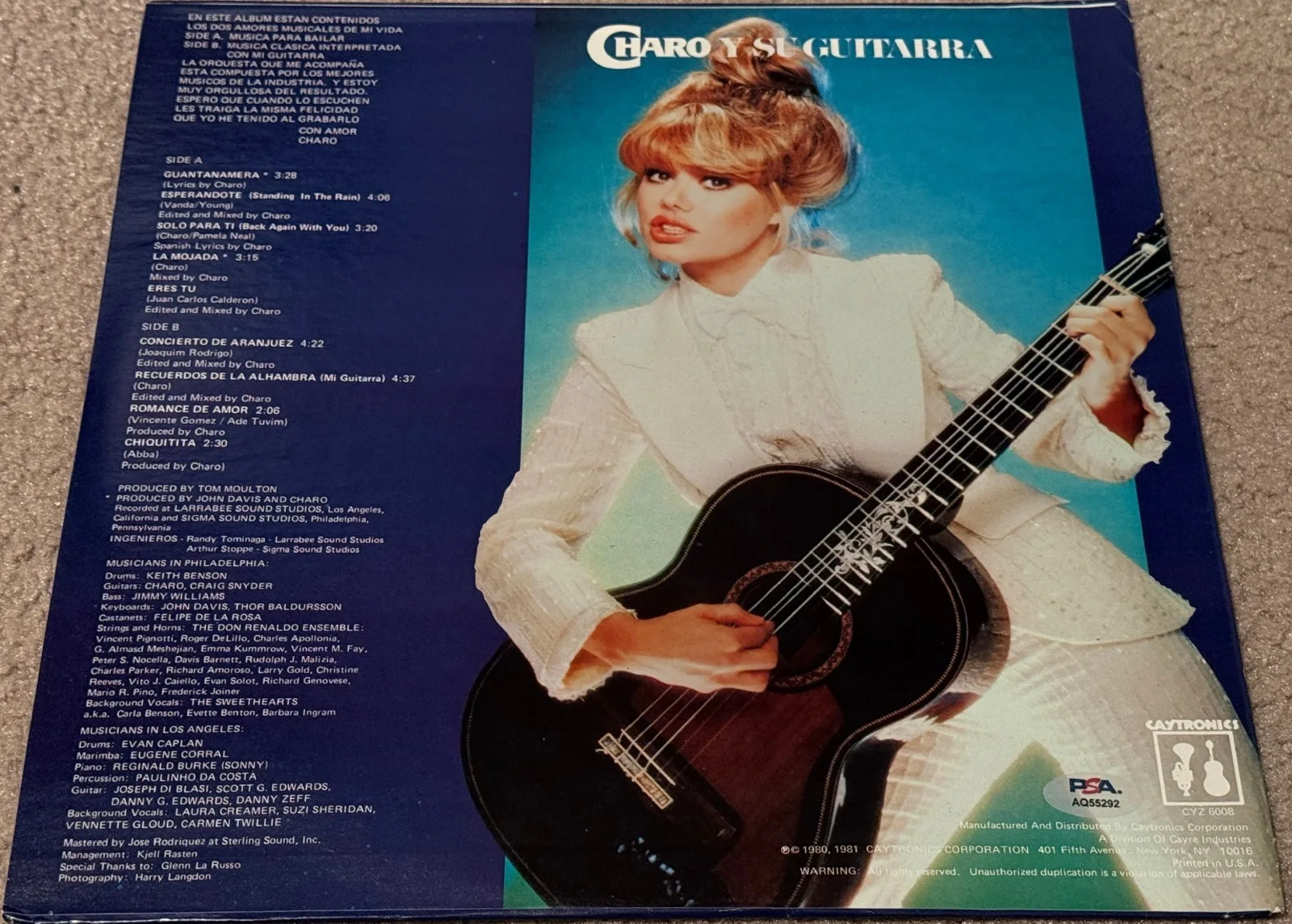 CHARO SIGNED BAILANDO CON CHARO VINYL LP PSA/DNA CERTIFICATION, image 2