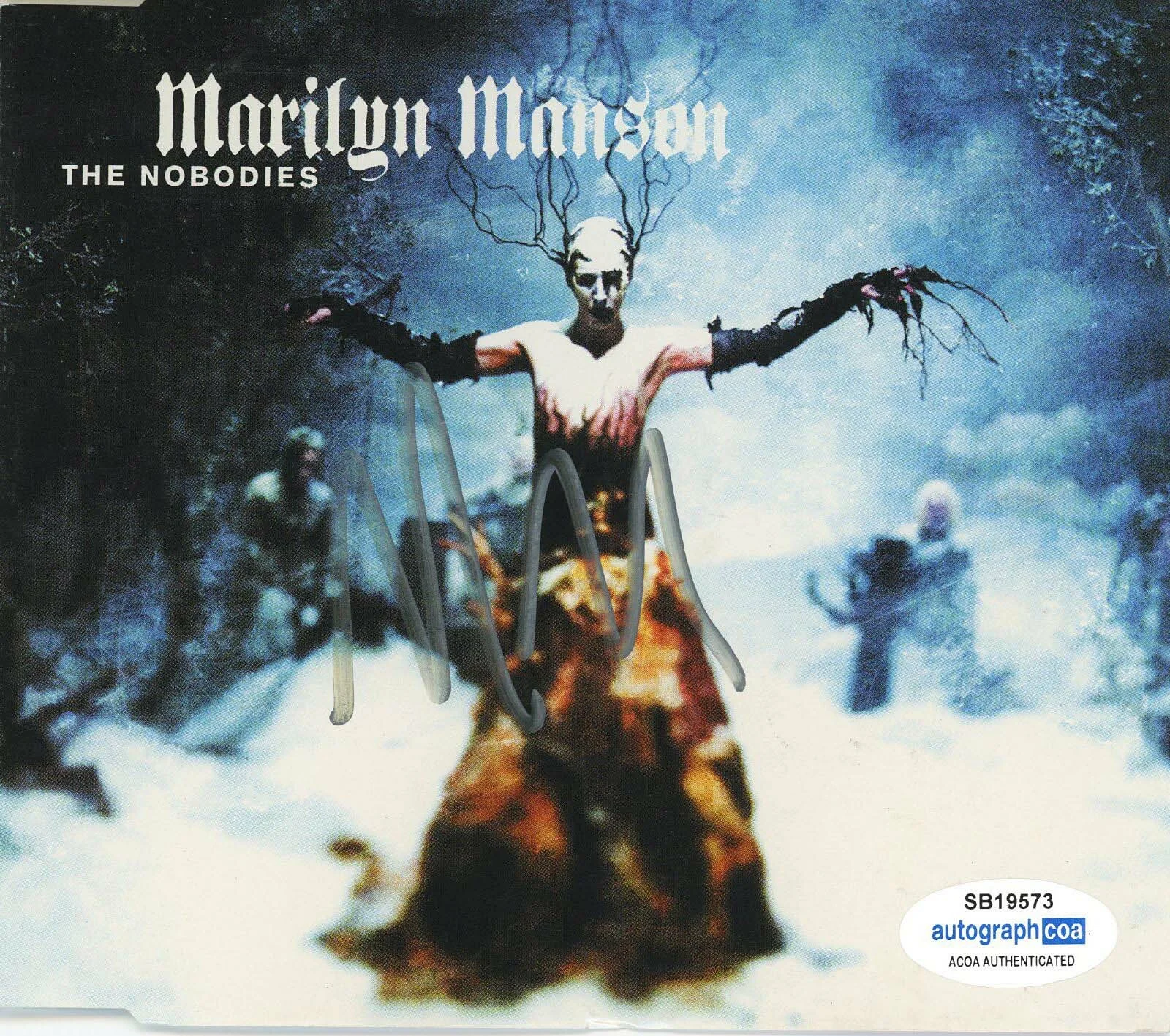 MARILYN MANSON — Marilyn Manson signed "THE NOBODIES" CD Single AUTOGRAPHED Proof ACOA COA Rare, image 4