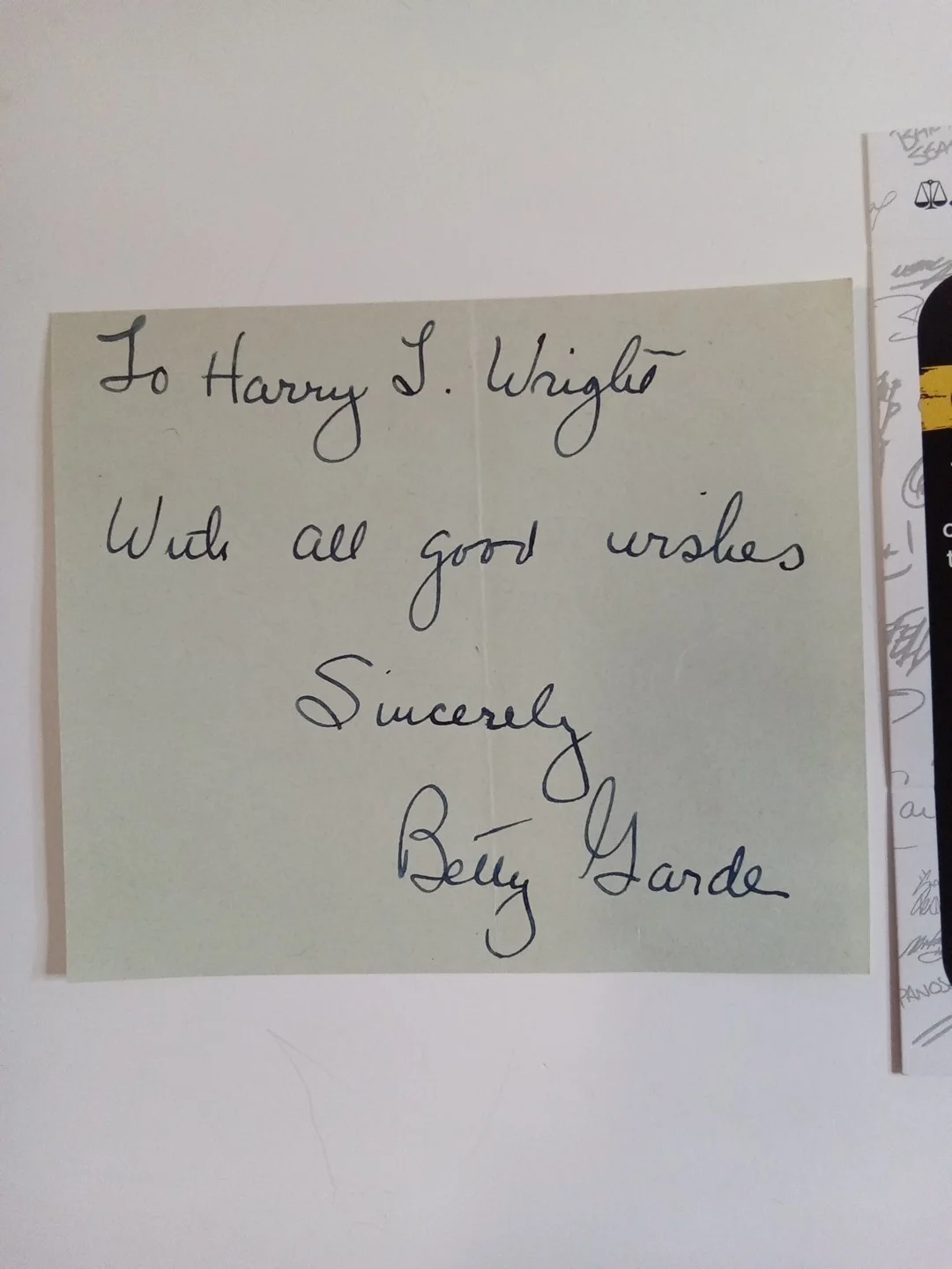 Betty Garde Signed Paper Cut Twilight Zone Oklahoma Aunt Eller JSA, image 2