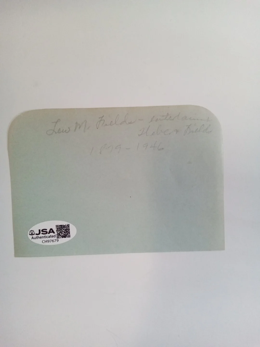 Lew Fields Signed Paper Cut Vaudeville Legend Weber & Fields JSA, image 3