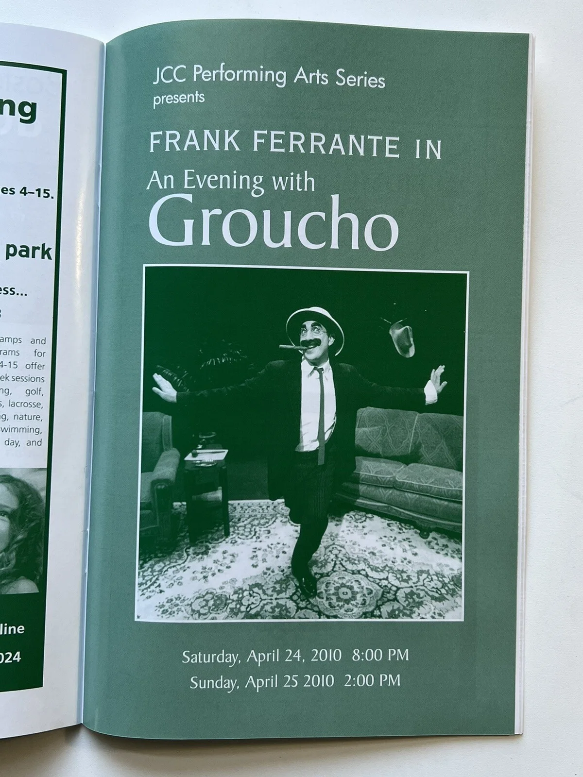 Frank Ferrante — Frank Ferrante: An Evening with Groucho Marx Autographed 2010 Program MSI, image 3