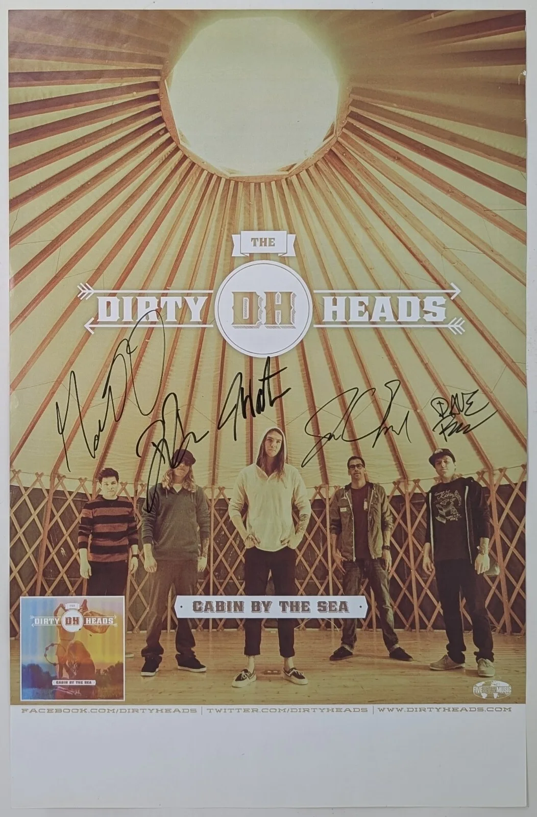 The Dirty Heads Signed 11x17 Cabin By The Sea 2012 Poster Full Band Autographed, изображение 4