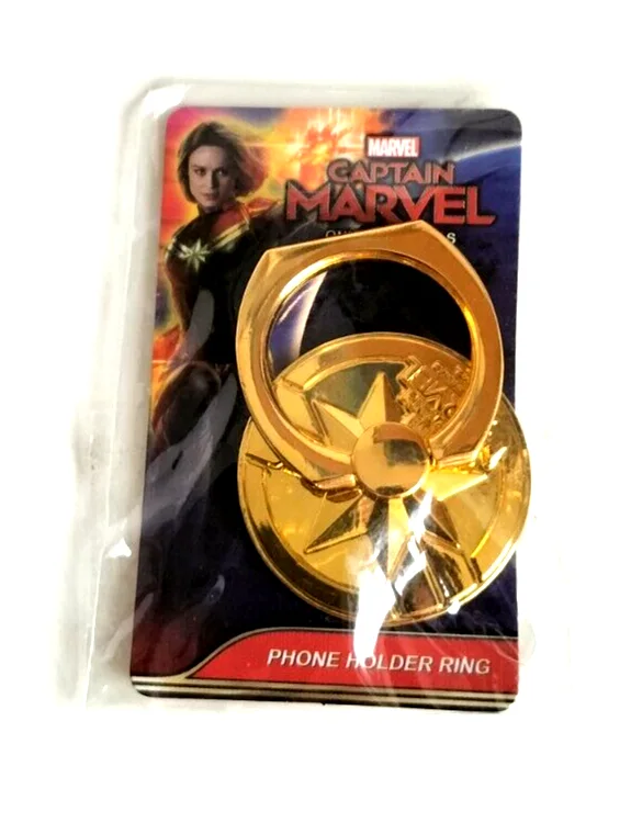 Captain Marvel Set Keyring Pin Badge & Phone Holder Ring Promo Set Marvel Movie, изображение 4