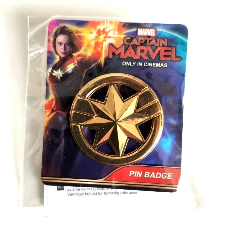 Captain Marvel Set Keyring Pin Badge & Phone Holder Ring Promo Set Marvel Movie, изображение 5
