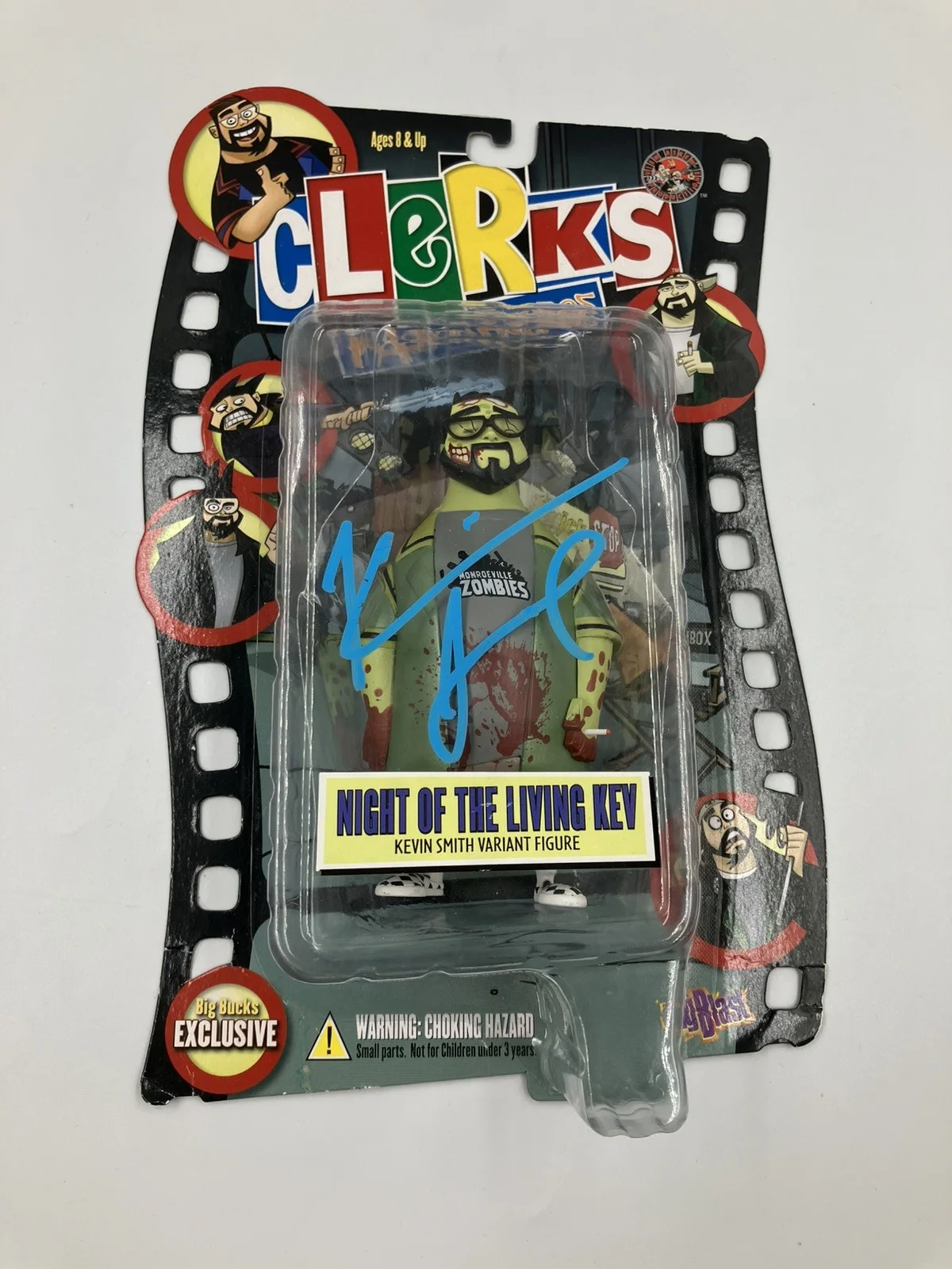 Kevin Smith — Kevin Smith Night Of The Living Kev Clerks Signed InAction Action Figure Blue!