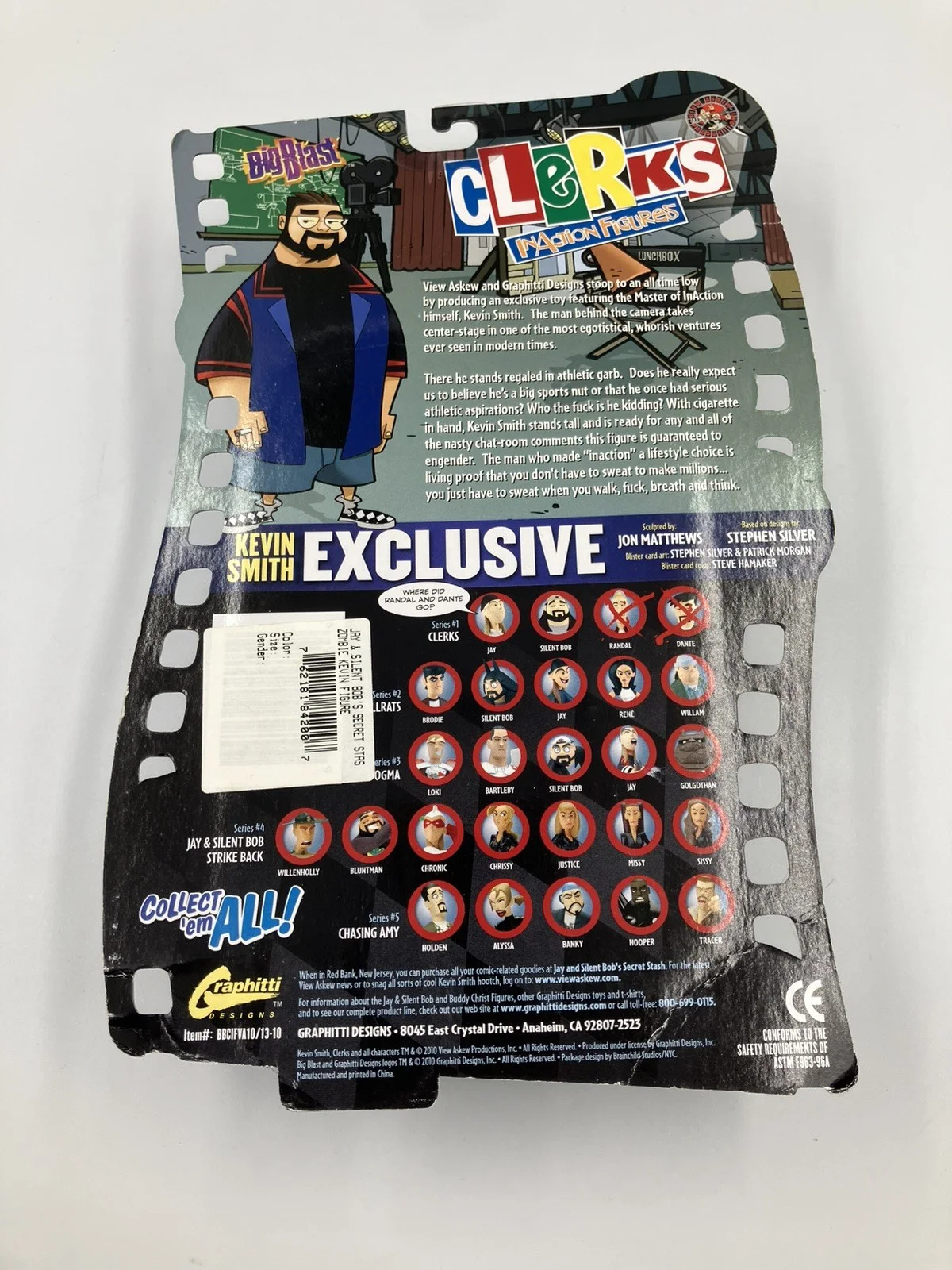 Kevin Smith — Kevin Smith Night Of The Living Kev Clerks Signed InAction Action Figure Blue!, изображение 2