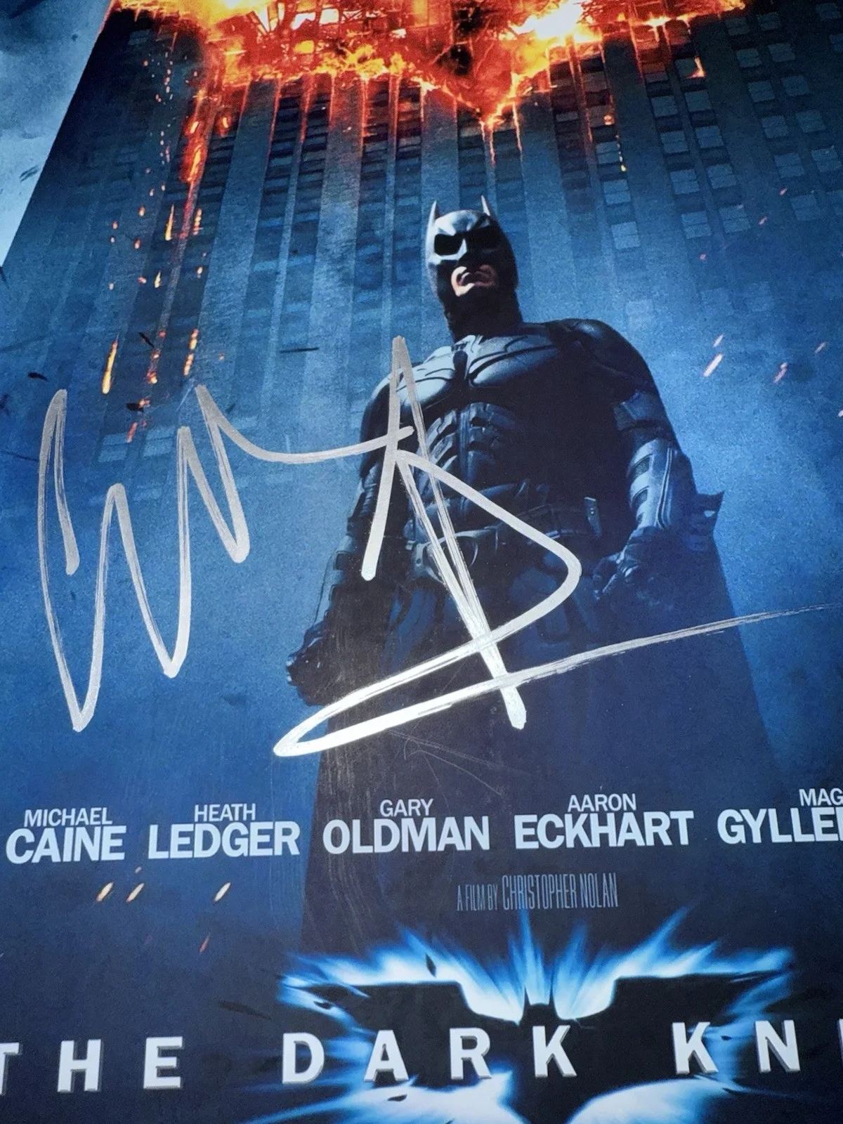 Christian Bale — CHRISTIAN BALE SIGNED THE DARK KNIGHT 12X18 PHOTO POSTER BATMAN BRUCE WAYNE JSA, изображение 2
