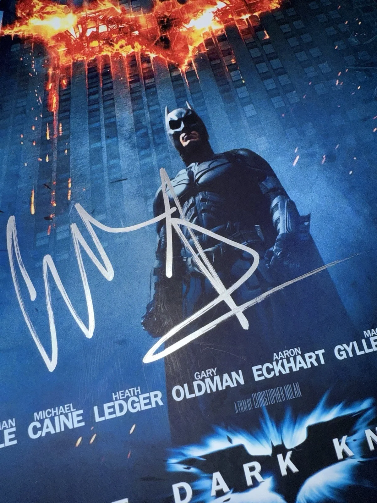 Christian Bale — CHRISTIAN BALE SIGNED THE DARK KNIGHT 12X18 PHOTO POSTER BATMAN BRUCE WAYNE JSA, изображение 3