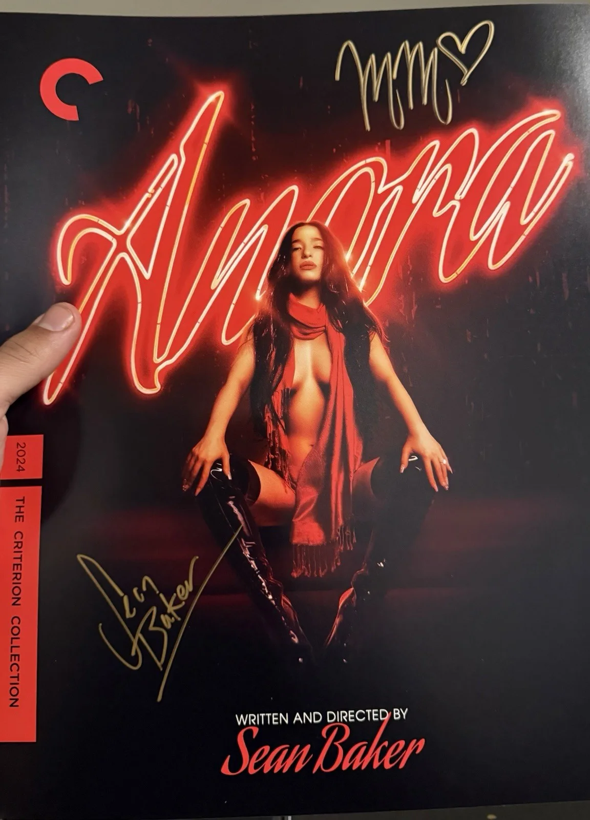 Mikey Madison & Sean Baker — Anora - Mikey Madison & Sean Baker Exclusive Hand Signed Poster - Amoeba Records