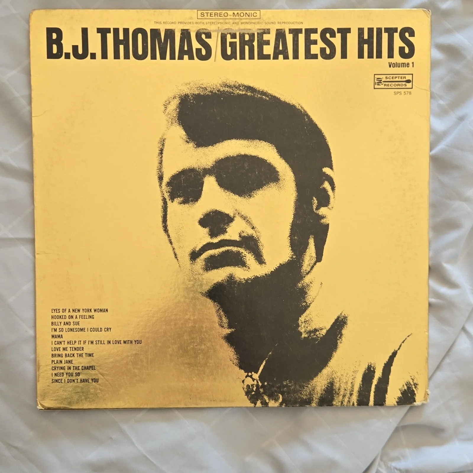 B.J. Thomas Greatest Hits Volume 1 Vinyl Record Scepter Records Autographed, image 4