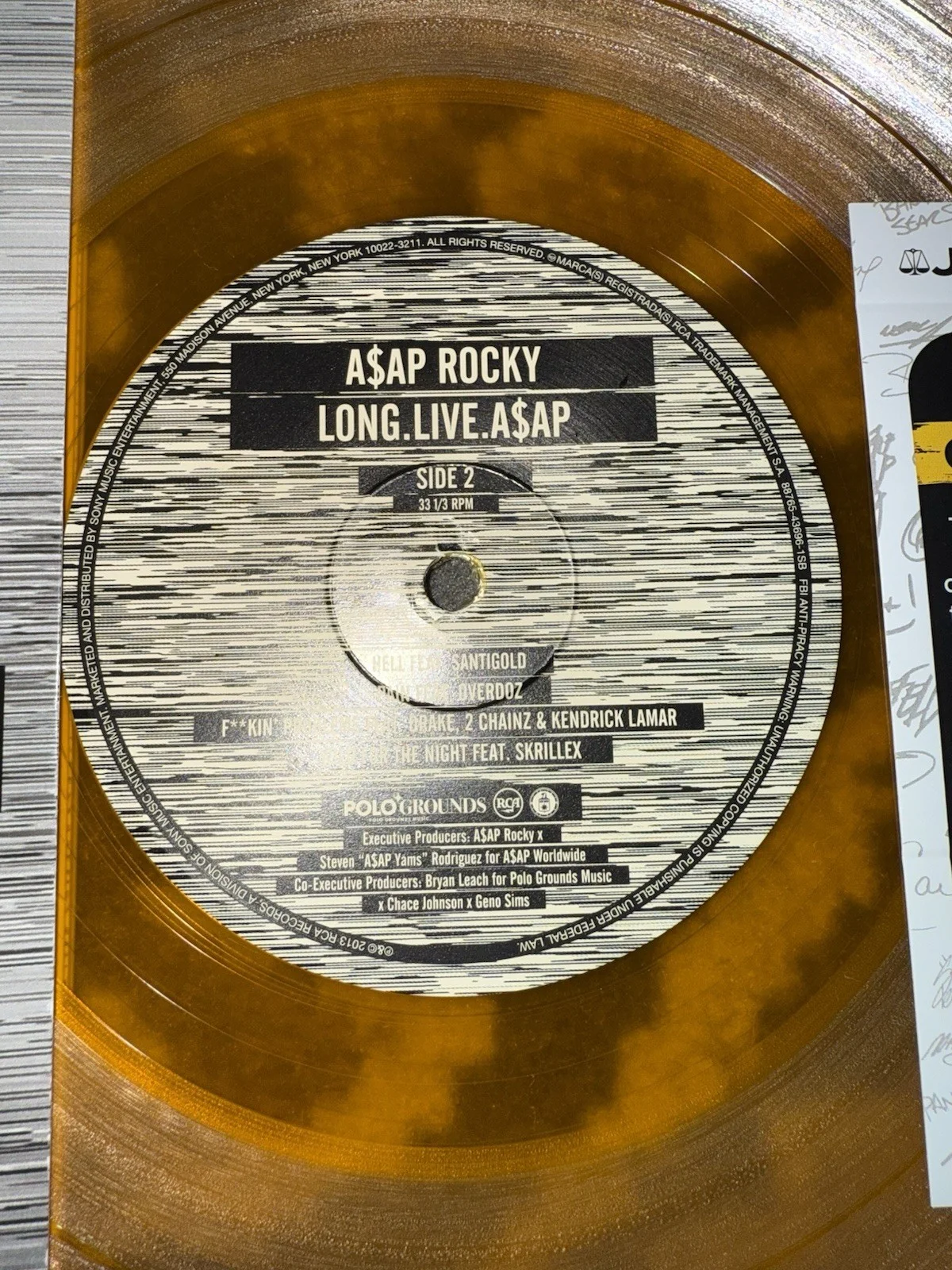ASAP ROCKY SIGNED AUTOGRAPHED LONG LIVE A$AP VINYL ALBUM JSA COA RAPPER RIHANNA, изображение 4