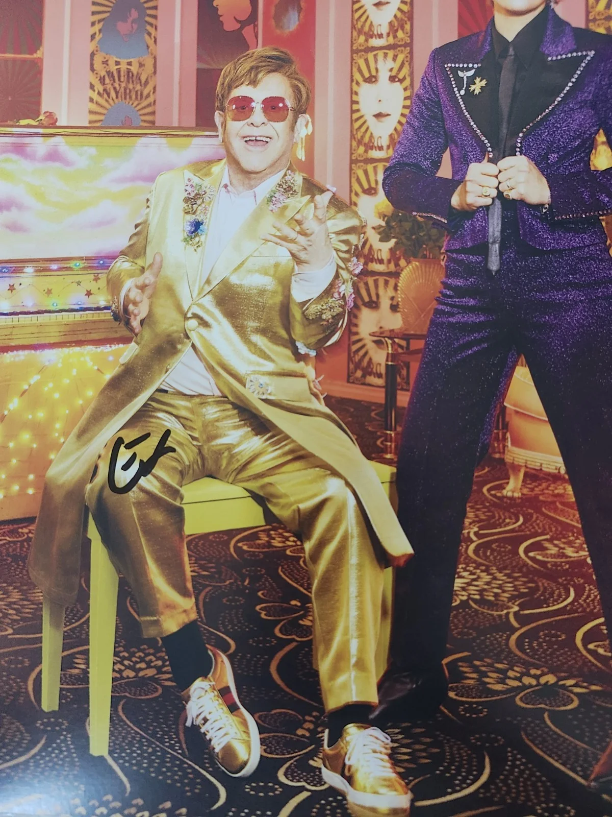 Elton John Signed autograph 12x12 PSA COA Rocket Man Believe In Angels Yellow, изображение 4