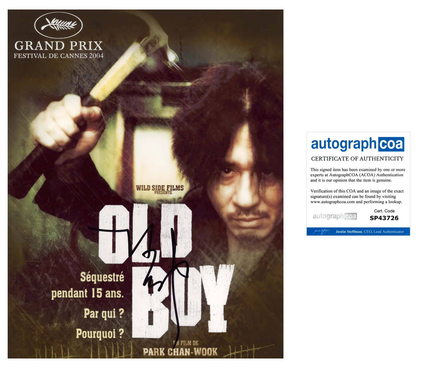 PARK CHAN-WOOK SIGNED OLD BOY 8x10 PHOTO w/EXACT VIDEO PROOF & AUTOGRAPH COA, изображение 3