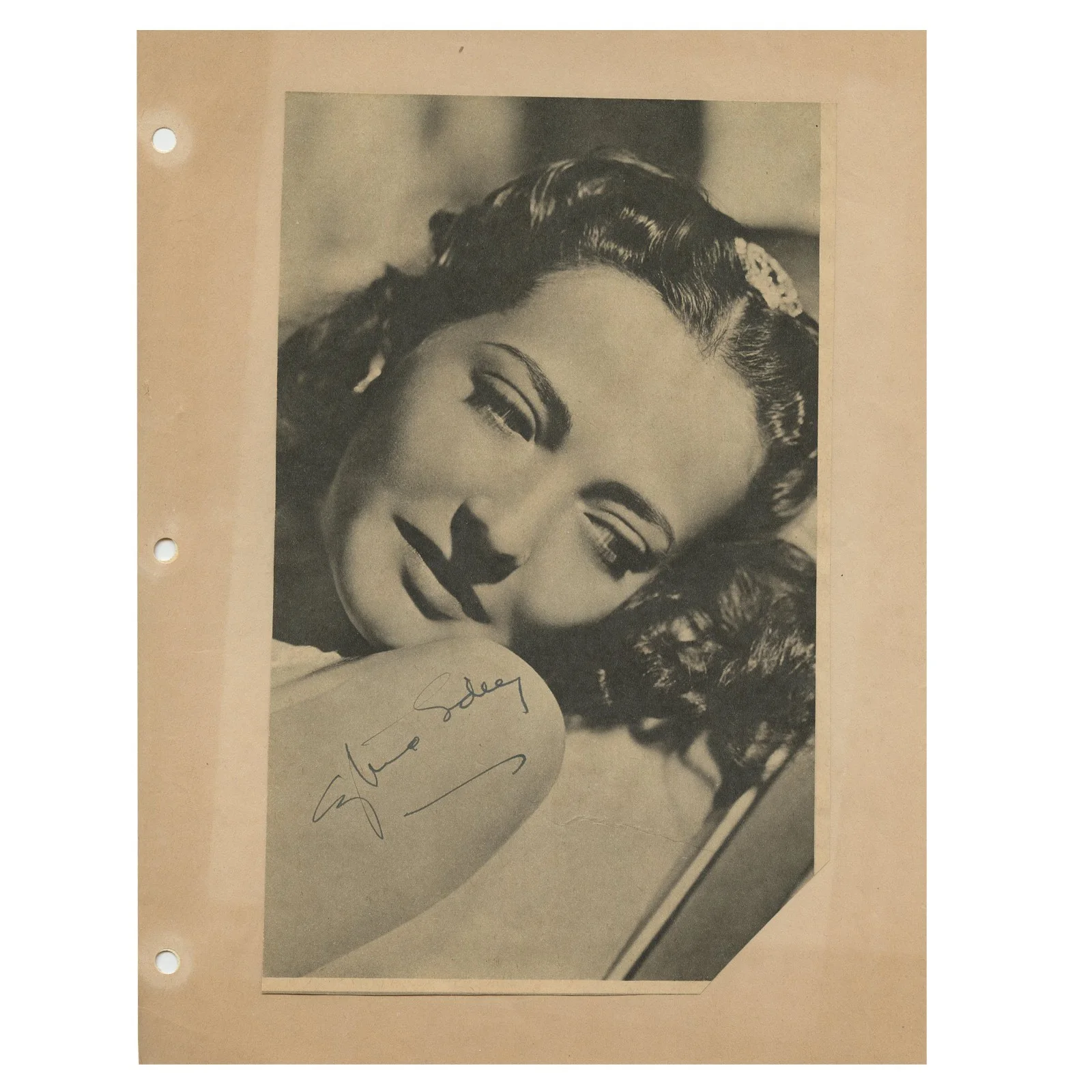 Sylvia Sidney — 1930s SIGNED Sylvia Sidney Vintage Magazine Photograph Portrait Beetlejuice!