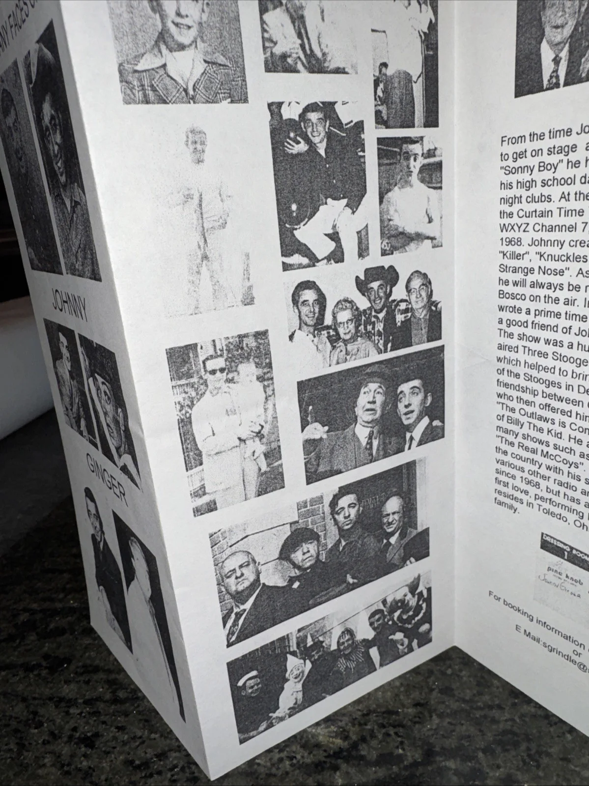 Pioneer Detroit TV - Johnny Ginger Signed Letter & Many Faces Of Johnny Ginger, изображение 2