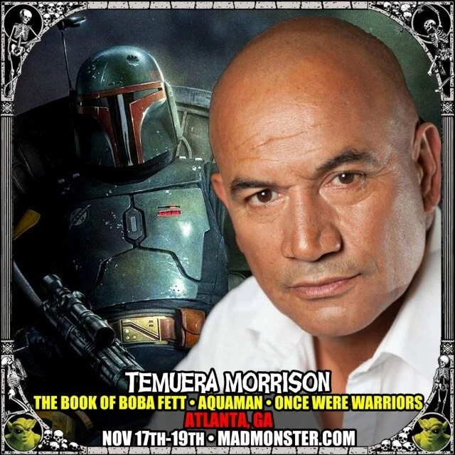TEMUERA MORRISON — TEMUERA MORRISON SIGNED 10X8 COLOR PHOTO STAR WARS BOOK OF BOBA FETT AUTOGRAPH, изображение 2