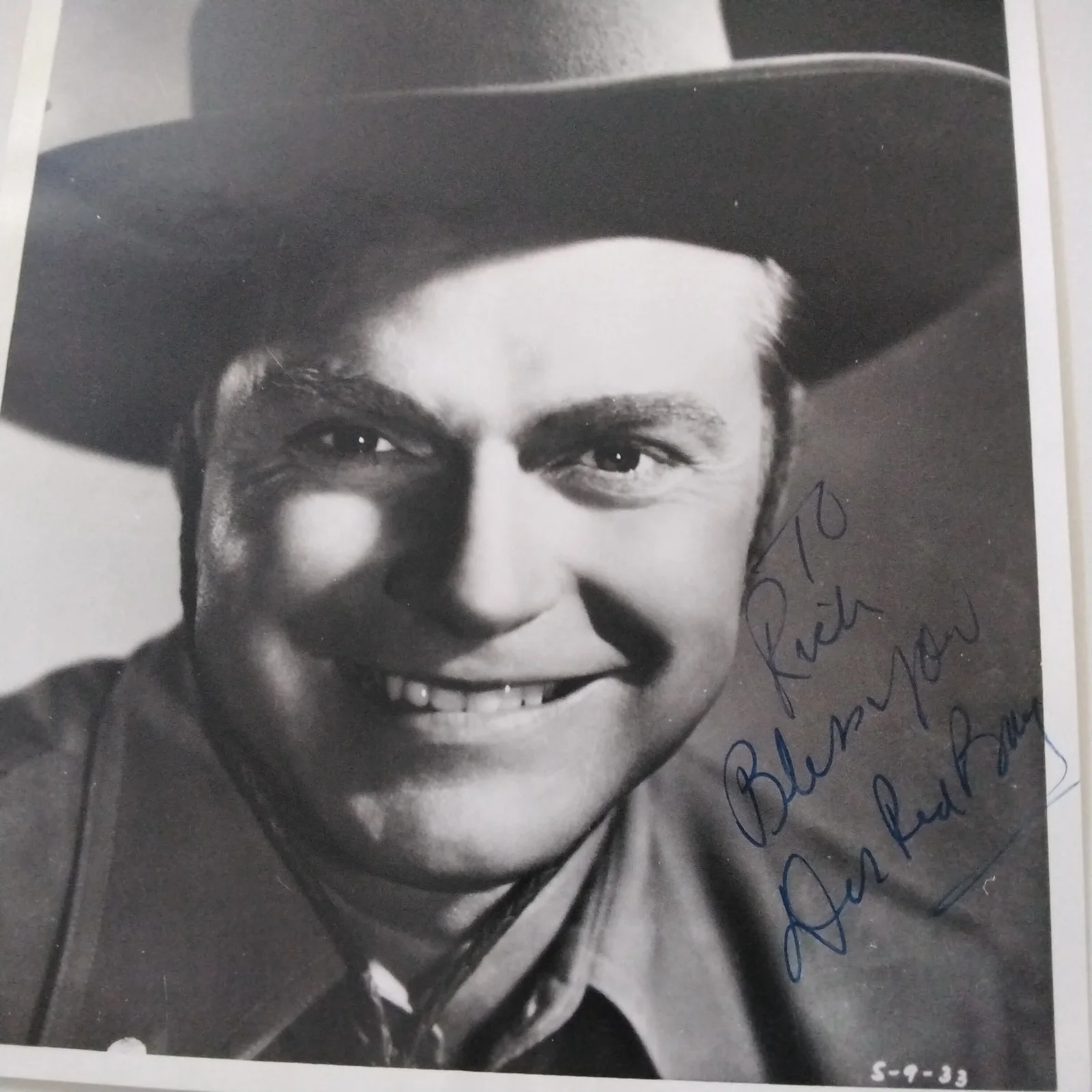 Don "Red" Barry SIGNED Photo Movie TV Actor Red Ryder Wyoming Outlaw B Westerns, изображение 3