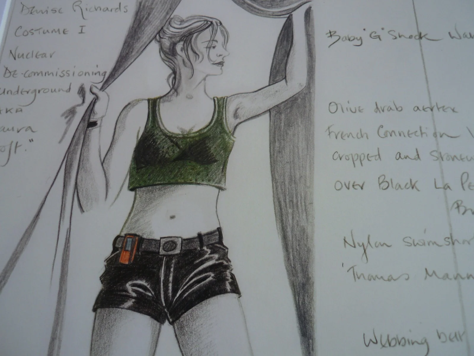 14x11 framed 007 james bond world is not enough christmas jones costume sketch, изображение 3