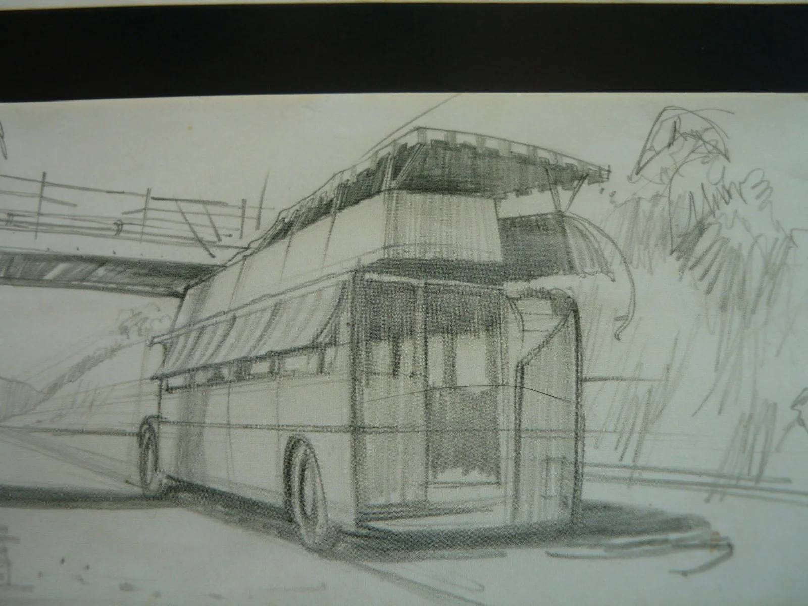 14x11 mount 007 james bond live and let die storyboard double decker bus sketch, image 3