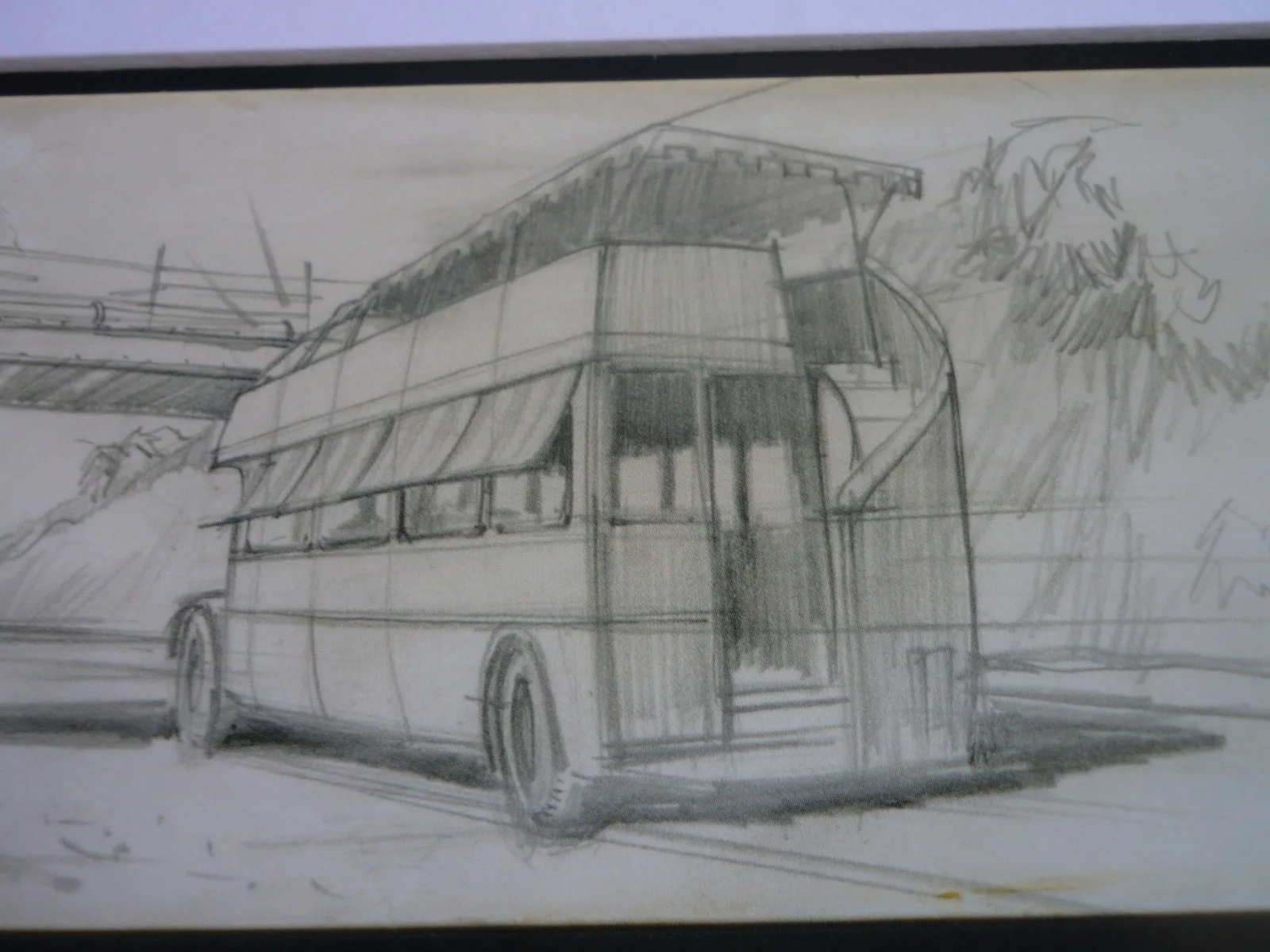 14x11 mount 007 james bond live and let die storyboard double decker bus sketch, image 4