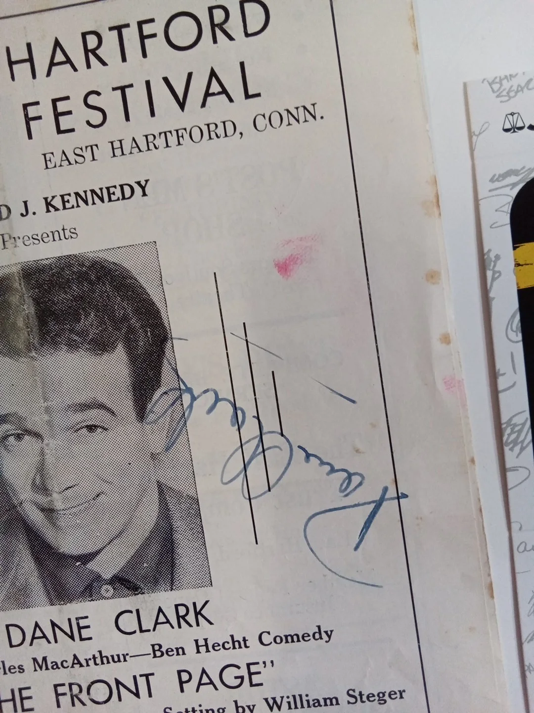 Dane Clark Signed Theatre Program JSA, image 3