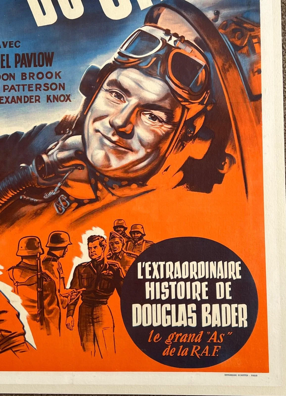 Reach For The Sky Original French Affiche 1956 LINEN BACKED Film Poster 23x31", изображение 2