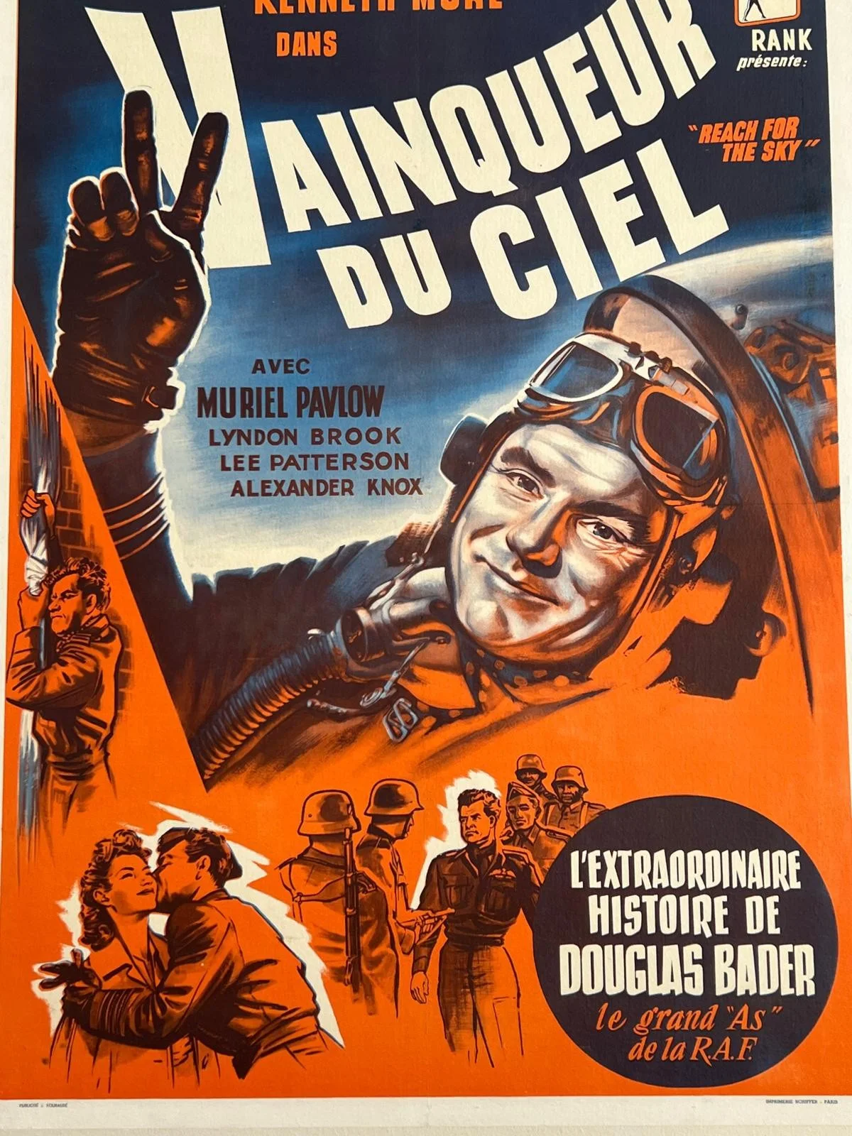 Reach For The Sky Original French Affiche 1956 LINEN BACKED Film Poster 23x31", изображение 4