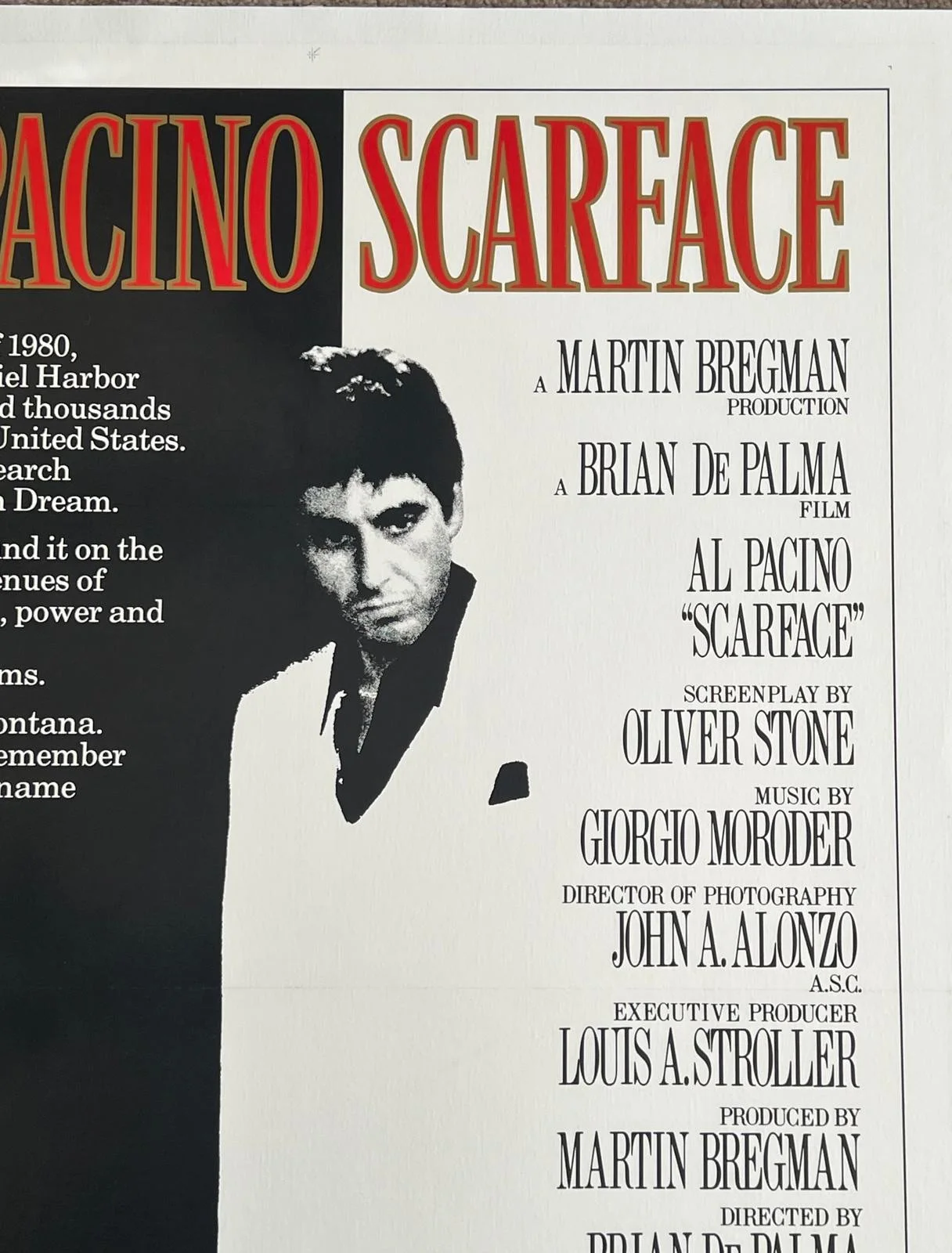 Scarface US 1 Sheet Original Film Poster LINEN BACKED 1983 Cert 27x41" Al Pacino, изображение 4