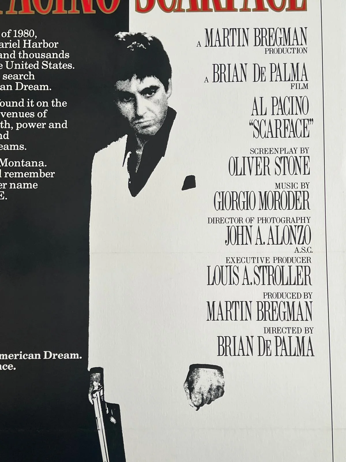 Scarface US 1 Sheet Original Film Poster LINEN BACKED 1983 Cert 27x41" Al Pacino, изображение 5