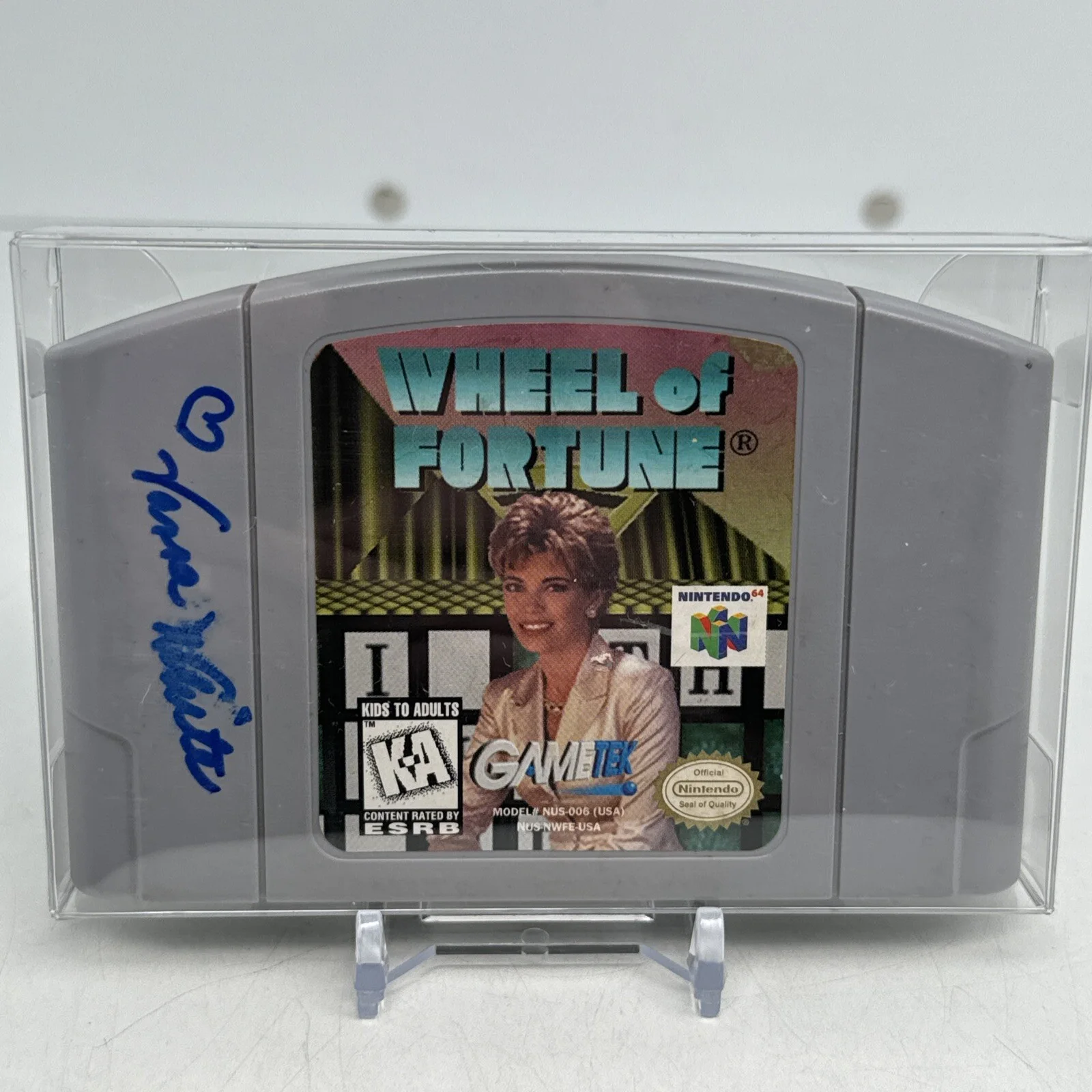 Vanna White — Video Game NINTENDO 64 Wheel Of Fortune GameTek Vanna White Signed Beckett