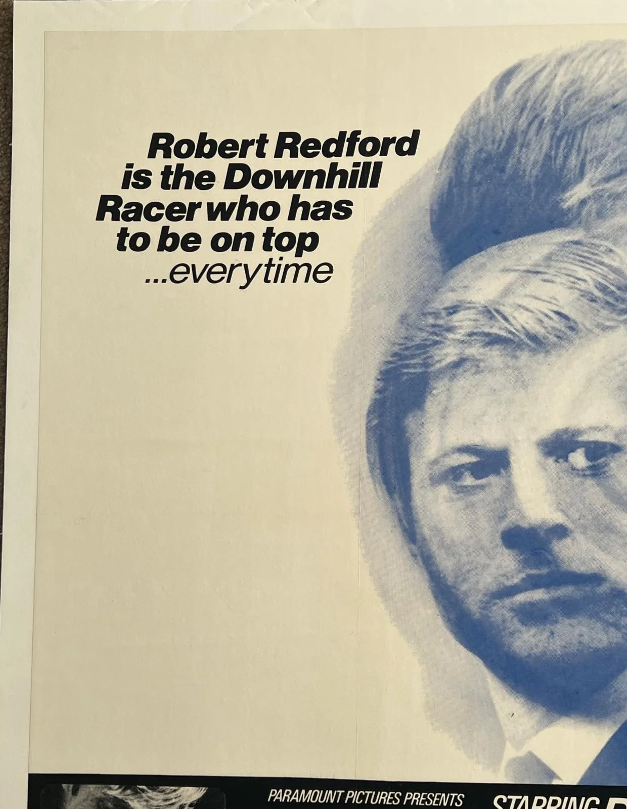 Downhill Racer Original British Quad Film Poster LINEN BACKED 30X40 1969 Redford, изображение 3