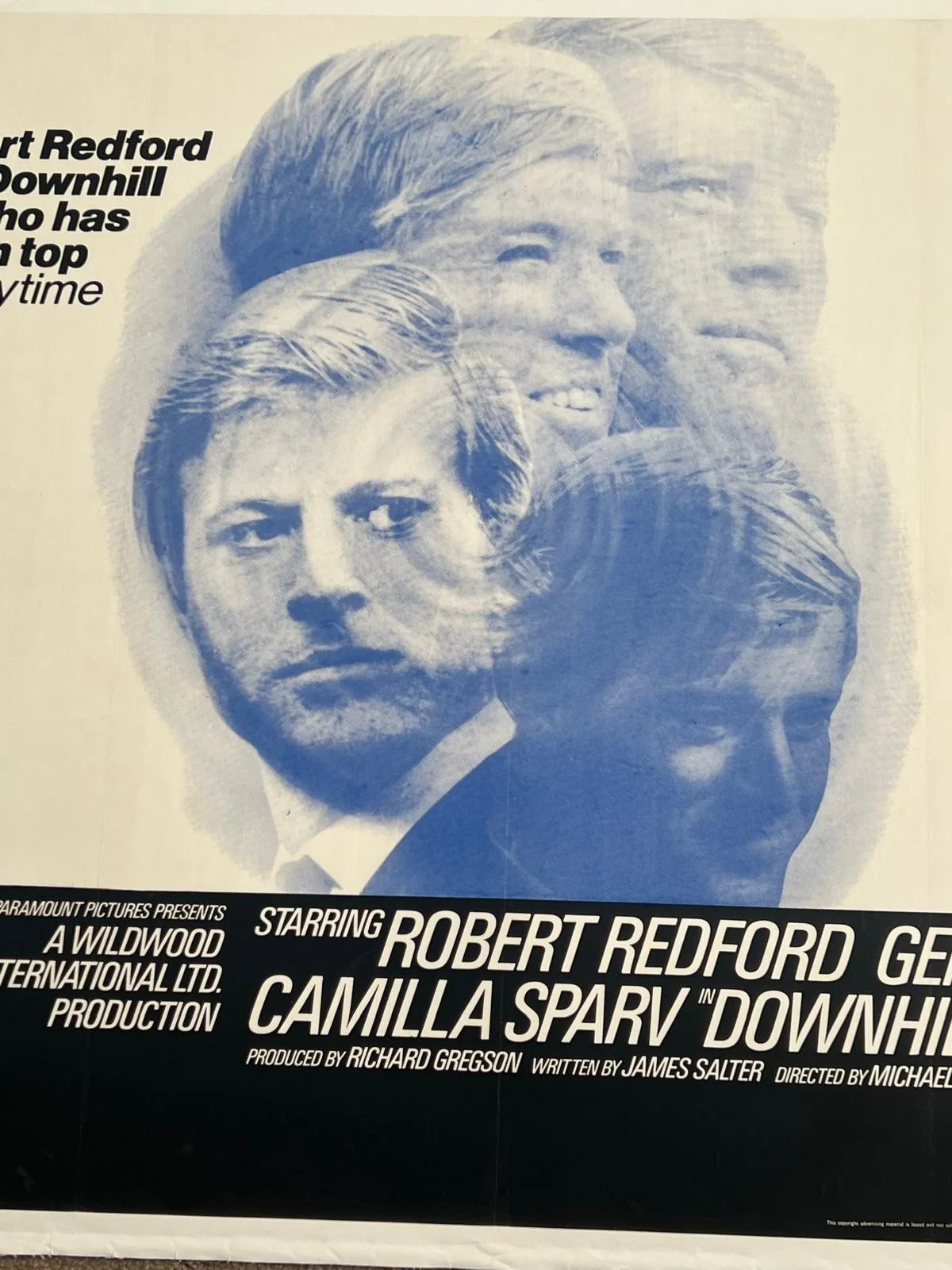 Downhill Racer Original British Quad Film Poster LINEN BACKED 30X40 1969 Redford, изображение 4