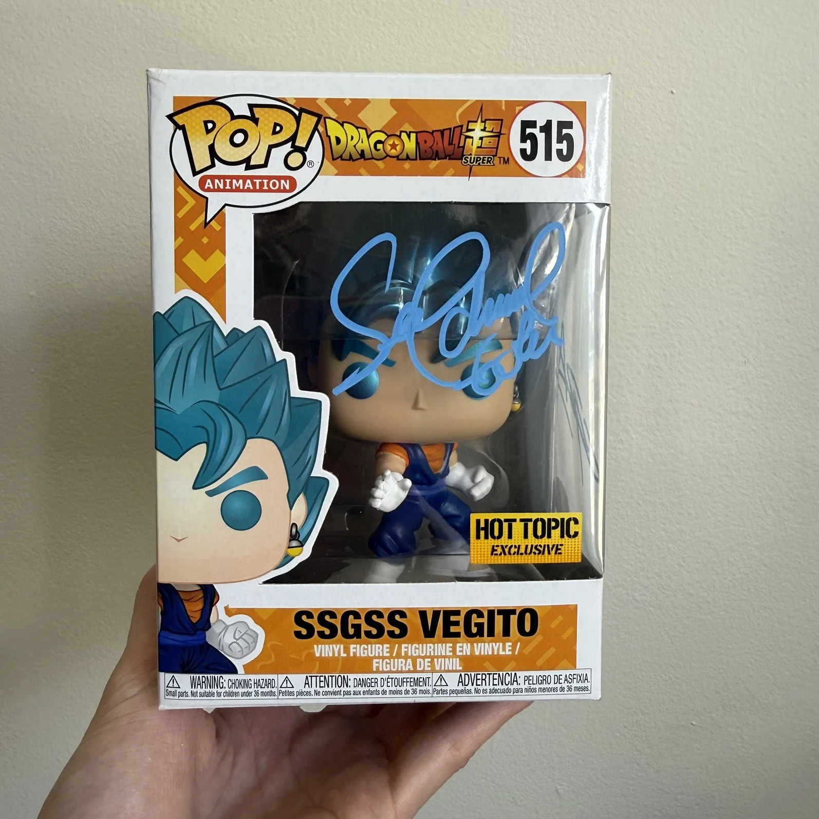 Chris Sabat — Chris Sabat & Sean Schemmel Signed Dragon Ball SSGSS Vegito Funko Pop #515 JSA, image 2