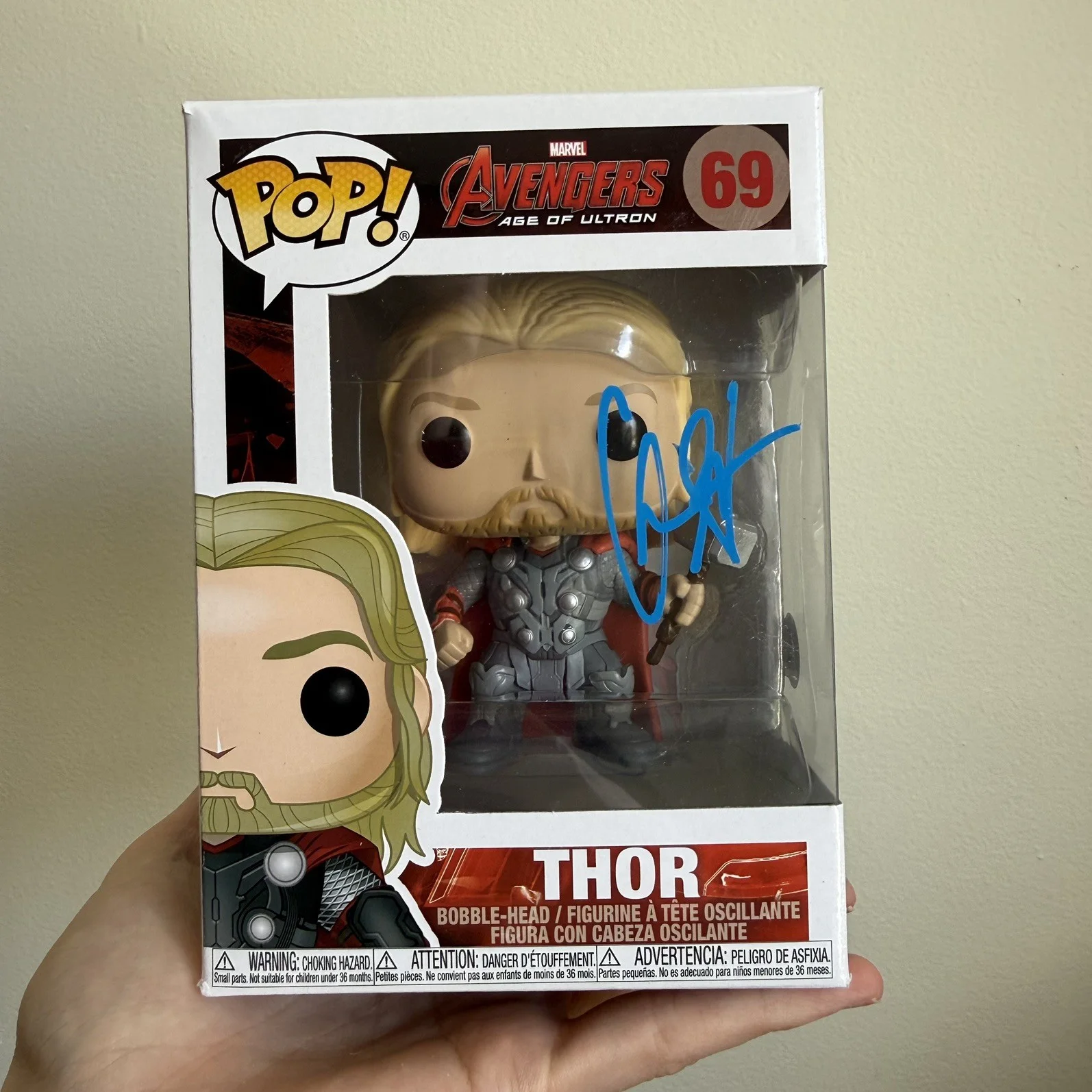 Chris Hemseworth — Signed Funko Pop #69 THOR - Avengers Age OF Ultron - Chris Hemsworth BAS