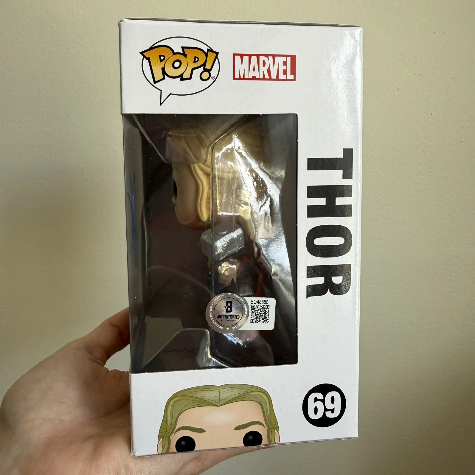 Chris Hemseworth — Signed Funko Pop #69 THOR - Avengers Age OF Ultron - Chris Hemsworth BAS, image 2