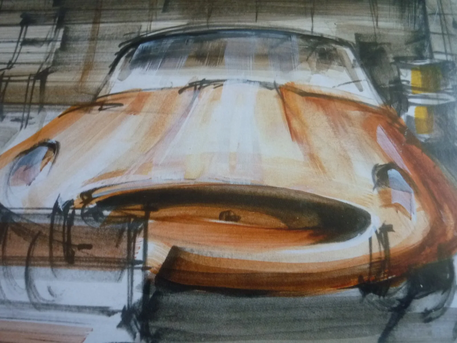 14x11 framed 007 james bond you only live twice Aston Martin artwork sketch, image 3