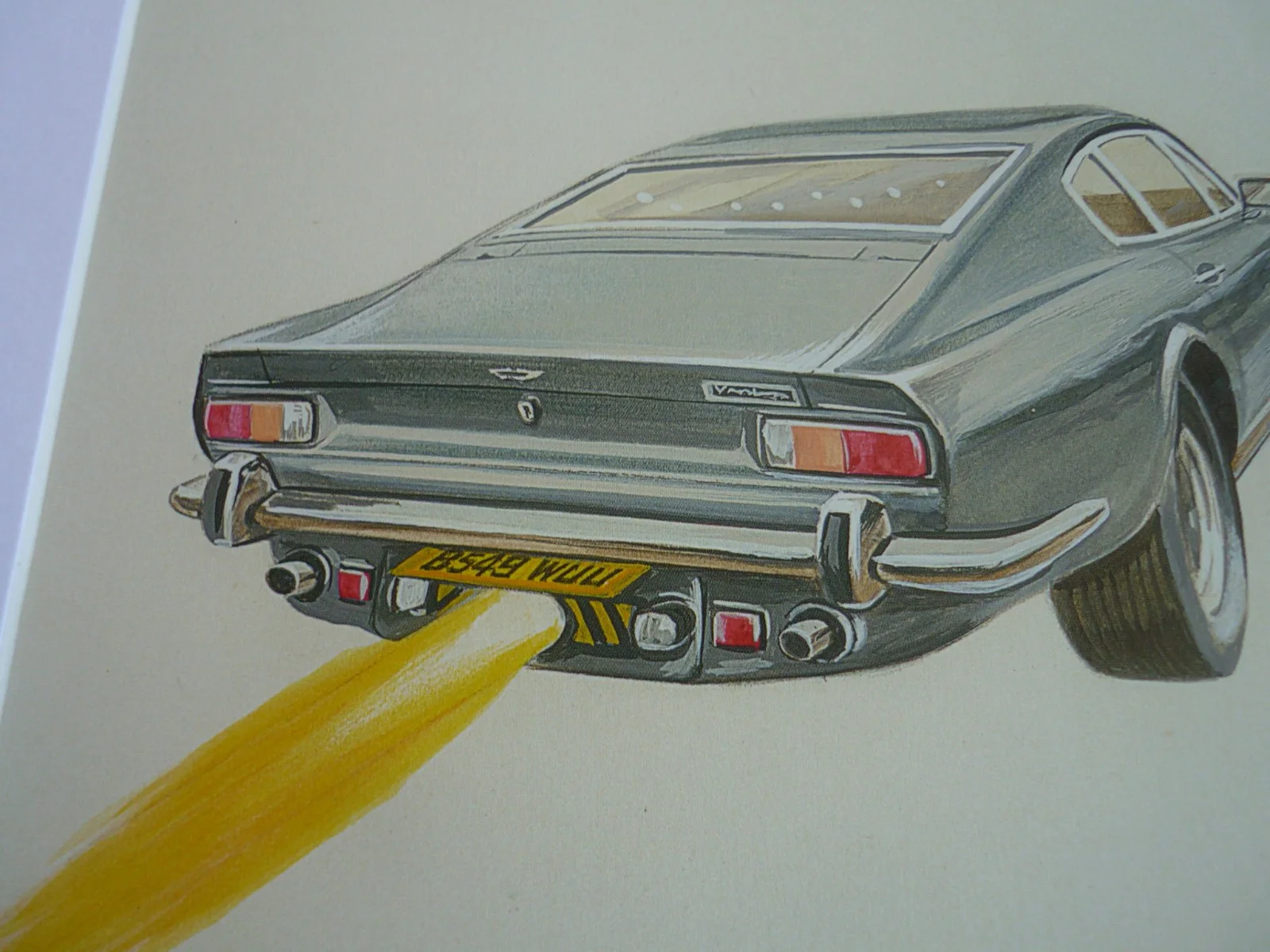 14x11 framed 007 james bond living daylights rockets Aston Martin V8 Vantage, изображение 4