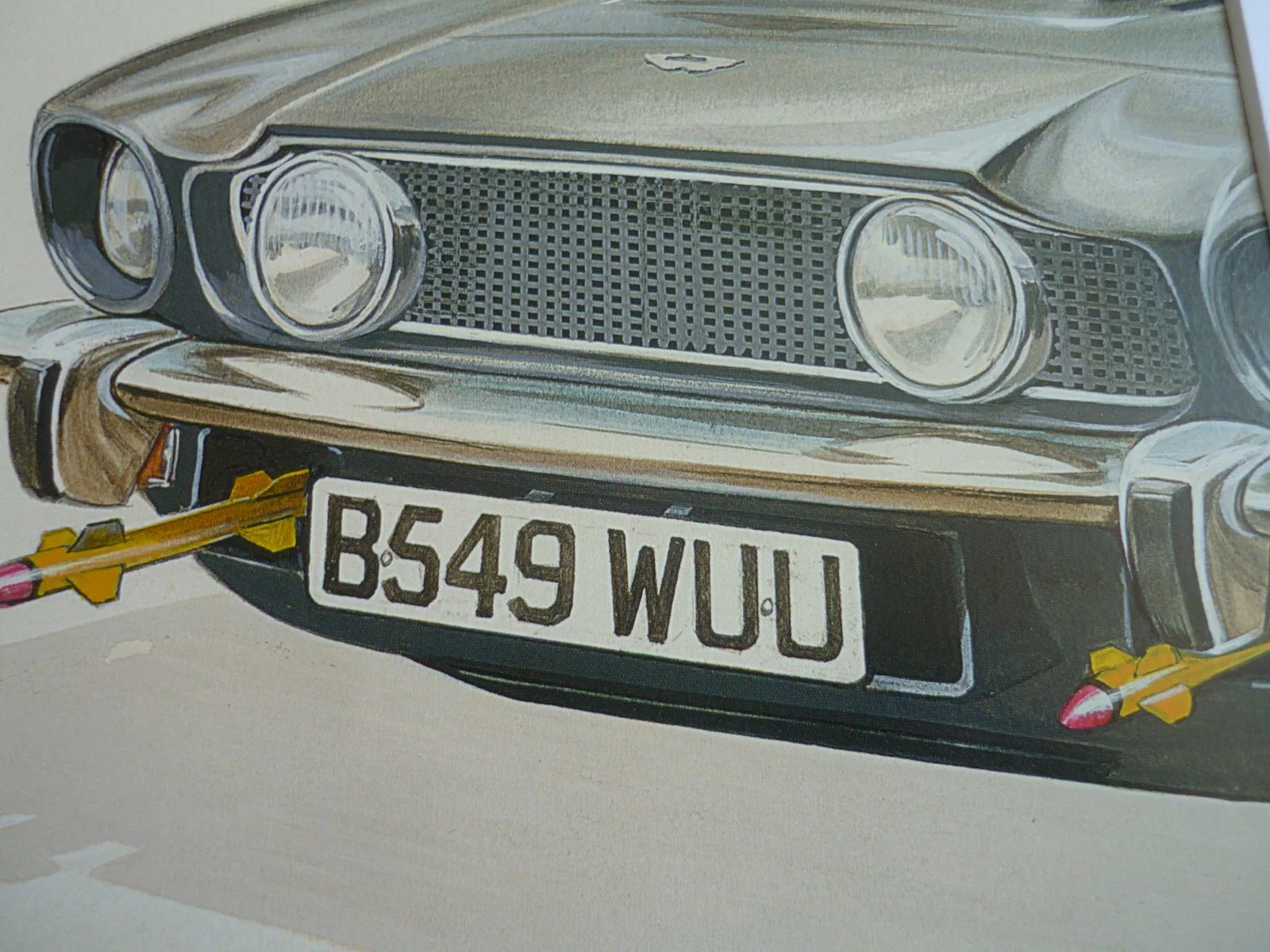 14x11 mounted 007 james bond living daylights rockets Aston Martin V8 Vantage, изображение 2