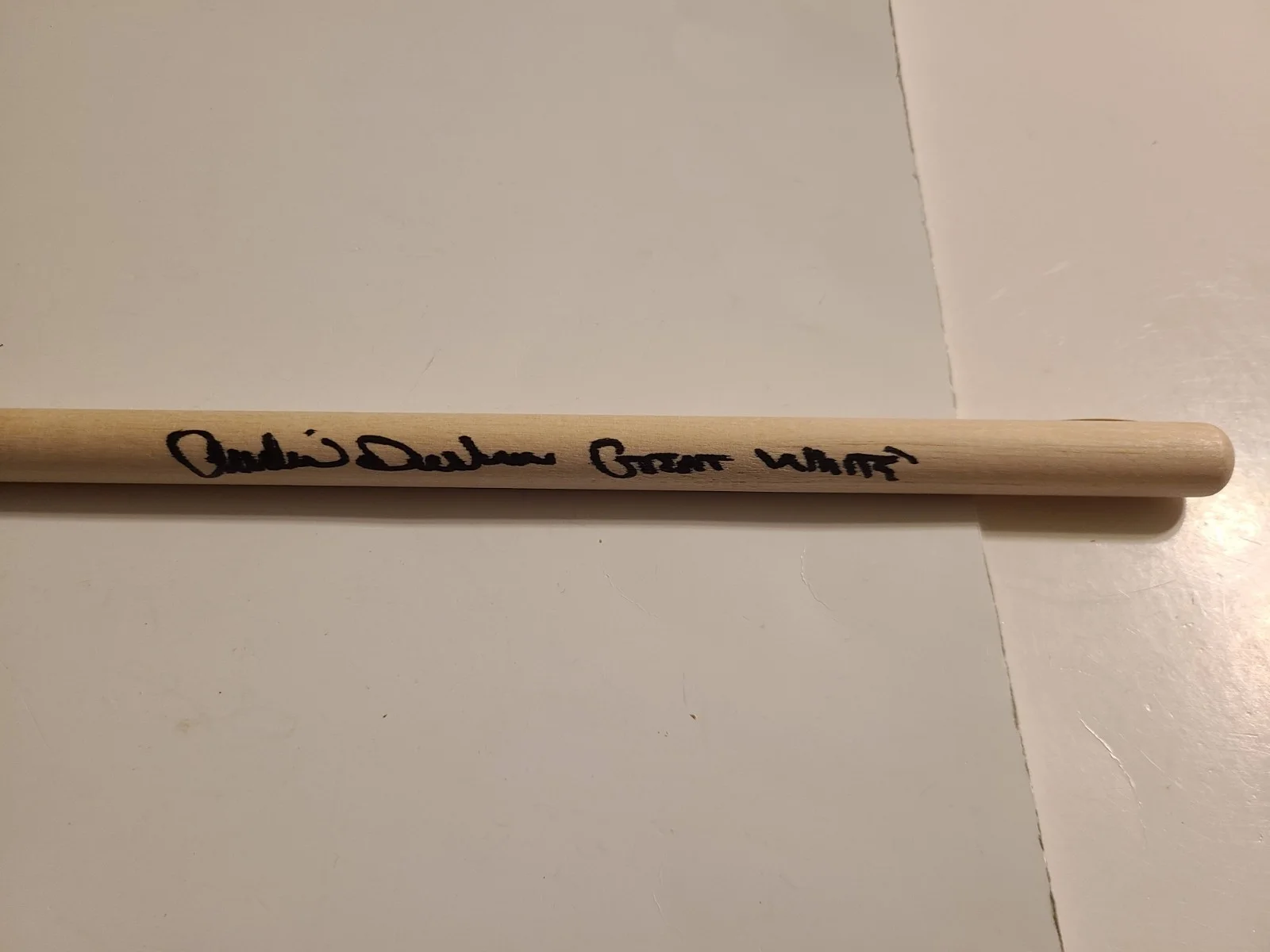 Audie Desbrow Great White Signed 8" Drumhead & Drumstick, JSA COAs, image 4