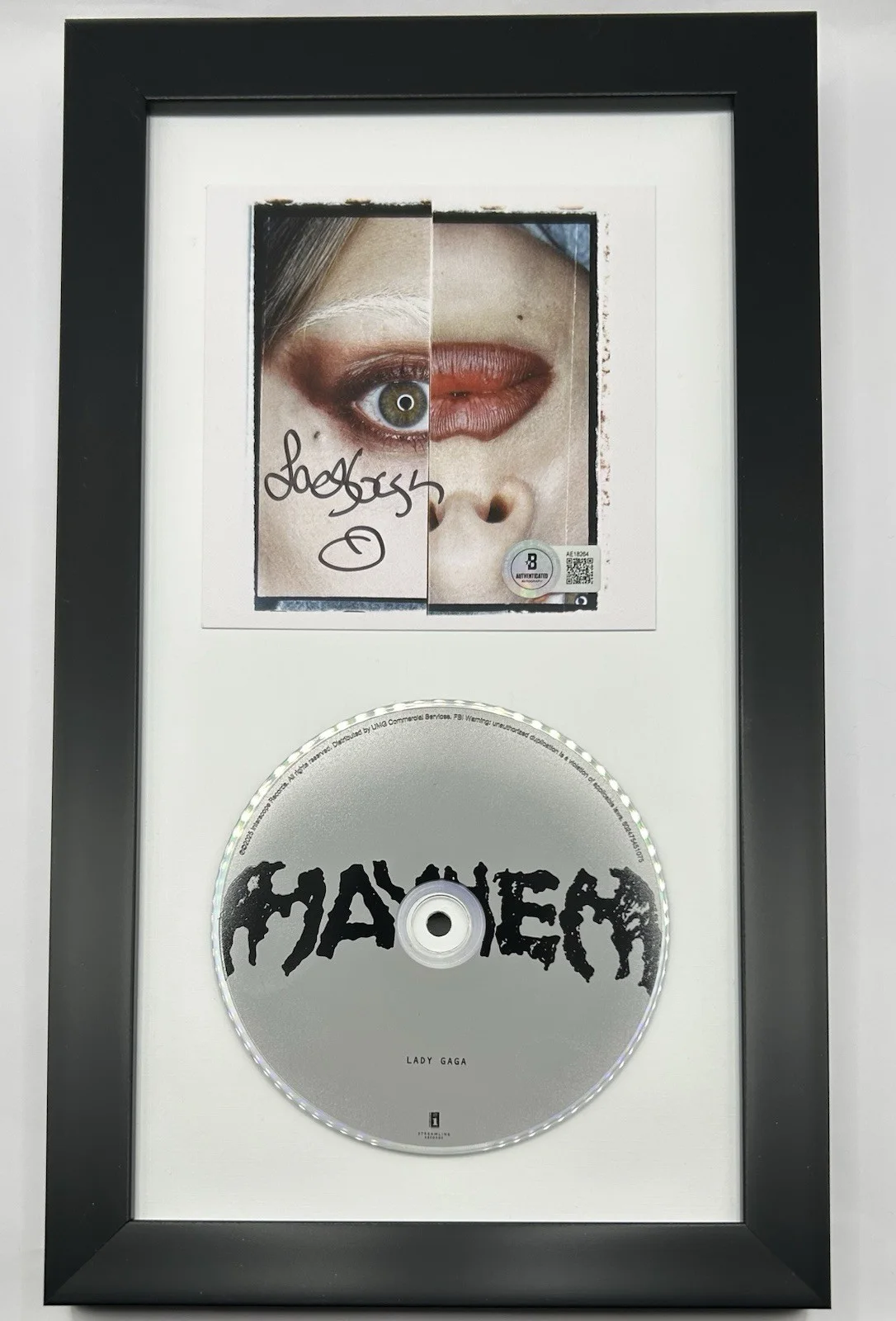 LADY GAGA SIGNED FRAMED “MAYHEM” MILLER RARE CD ALBUM AUTOGRAPH - BECKETT COA, image 2