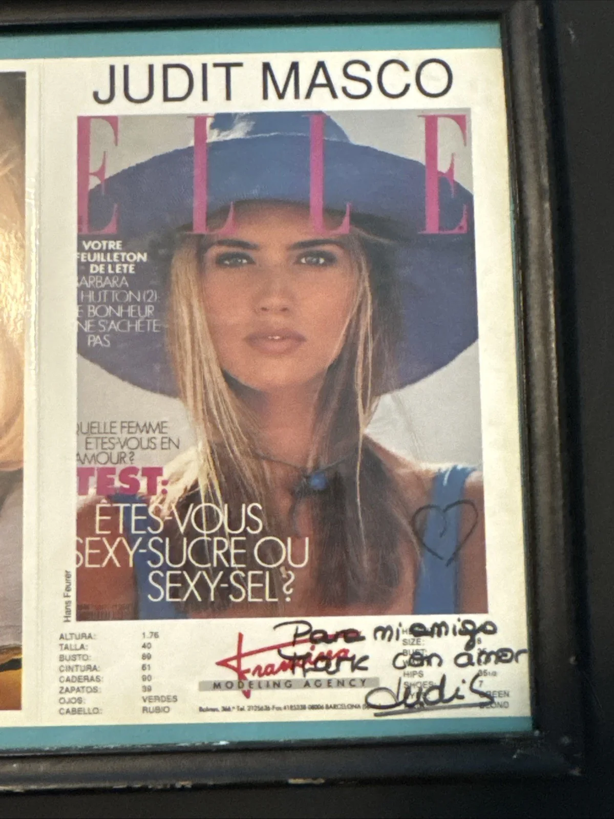 Judit Marco Hand Signed Autograph Elle Magazine Promotional Photo Dual Sided, изображение 2