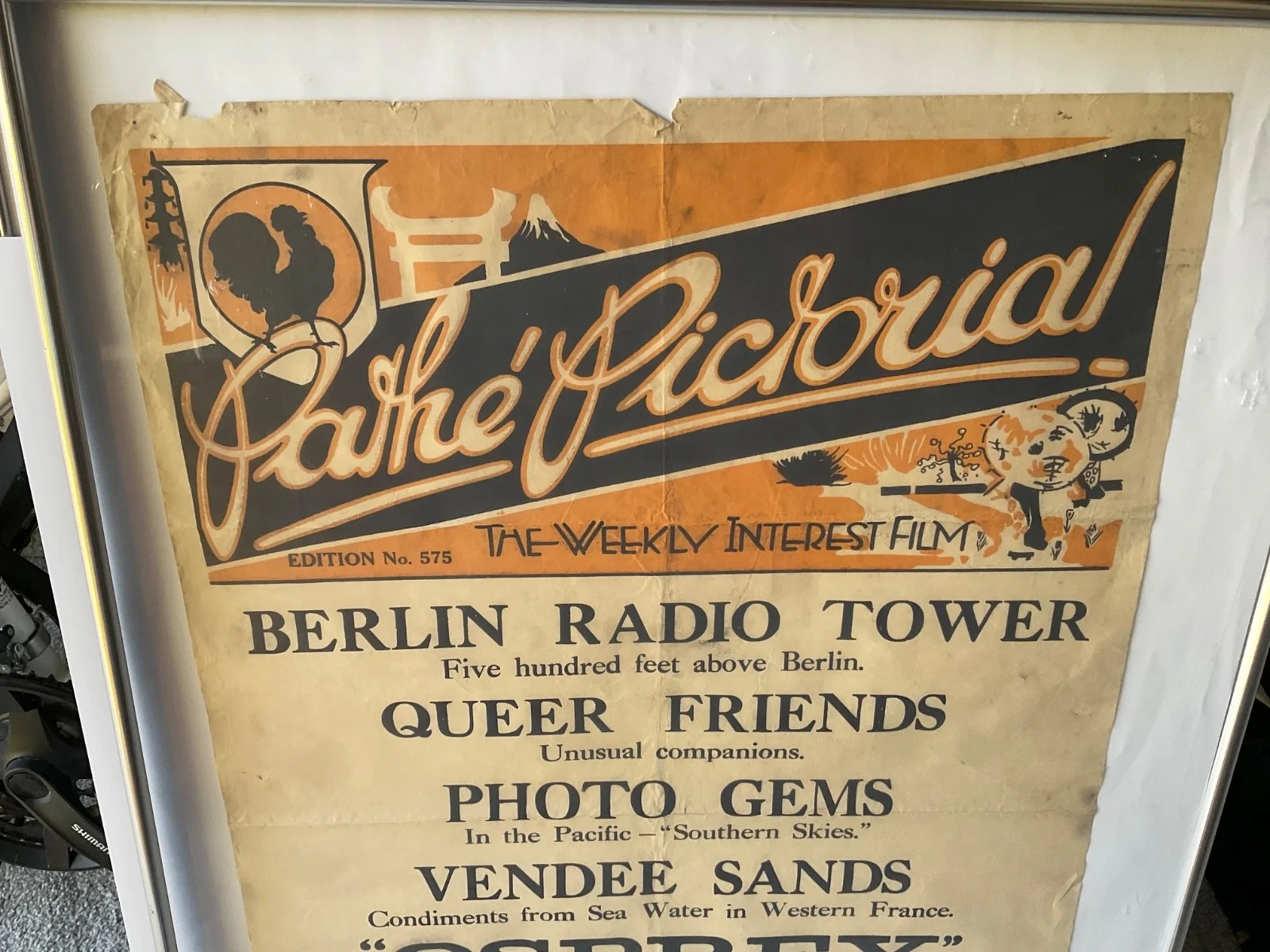 1929 PATHE NEWS CINEMA POSTER,BERLIN TOWER,QUEER FRIENDS,ISL OF MAN ETC, изображение 2