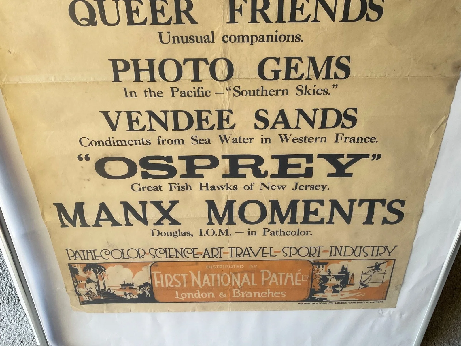 1929 PATHE NEWS CINEMA POSTER,BERLIN TOWER,QUEER FRIENDS,ISL OF MAN ETC, изображение 3