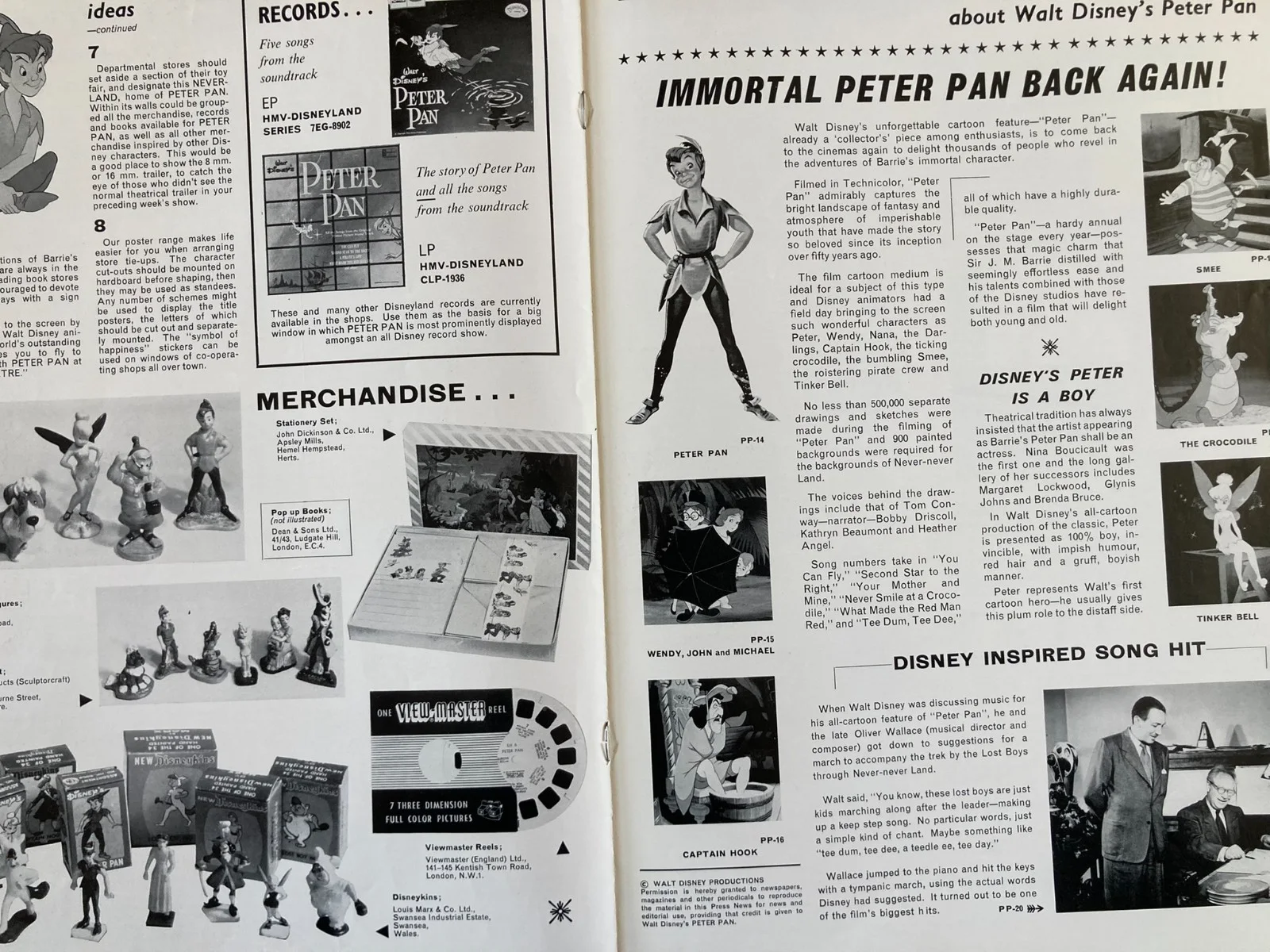 PETER PAN 1953 (RR 1965) Original Disney Movie Large UK Campaign Press Book, изображение 4