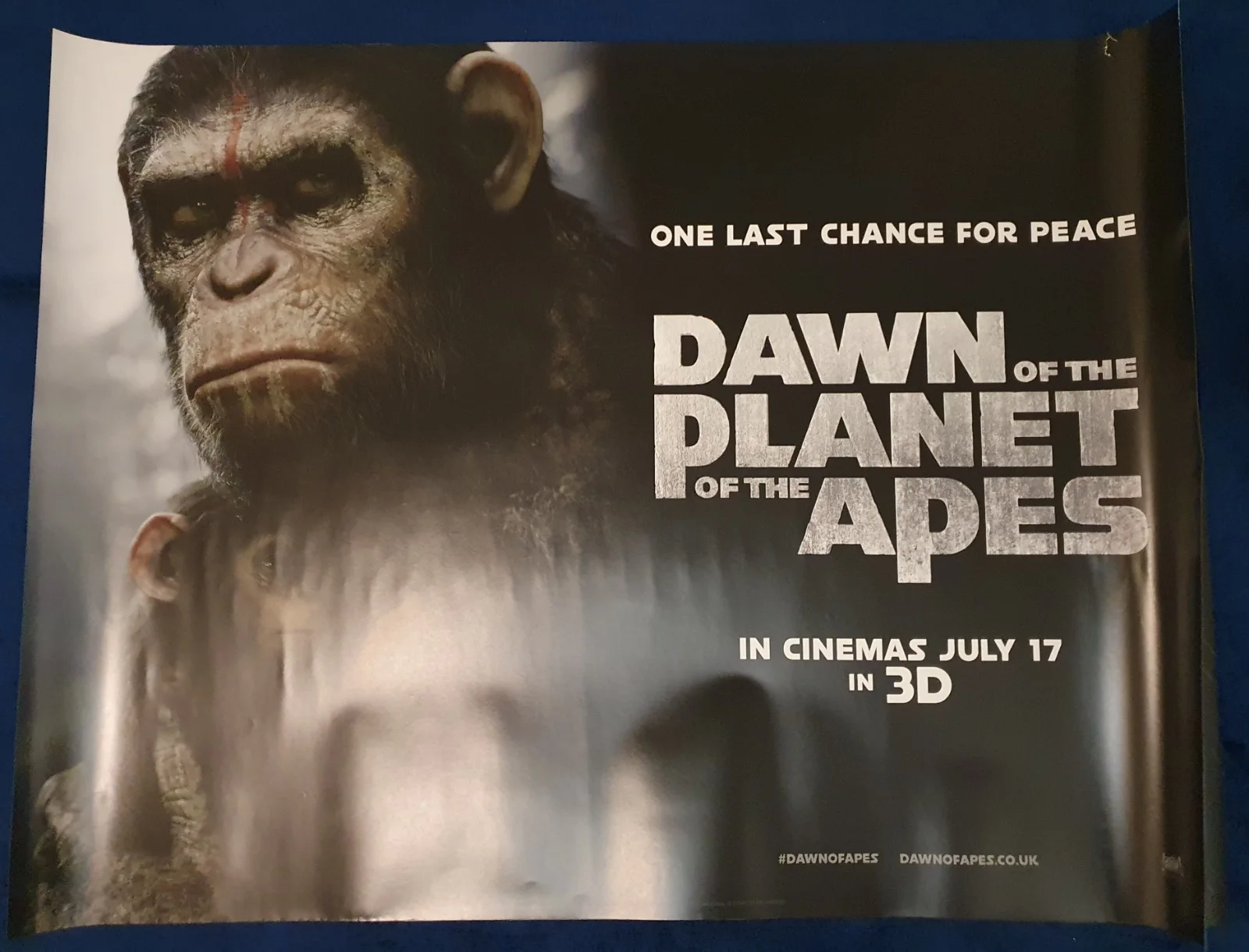 Dawn of the Planet of the Apes Original UK Quad Poster, изображение 2